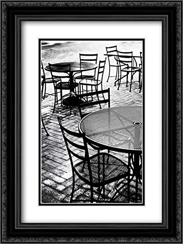 Alan Hausenflock 15x18 Black Ornate Framed Museum Art Print - Tables and Chairs I - Double Matted Wall Decor for Living Room, Dining Area & Office