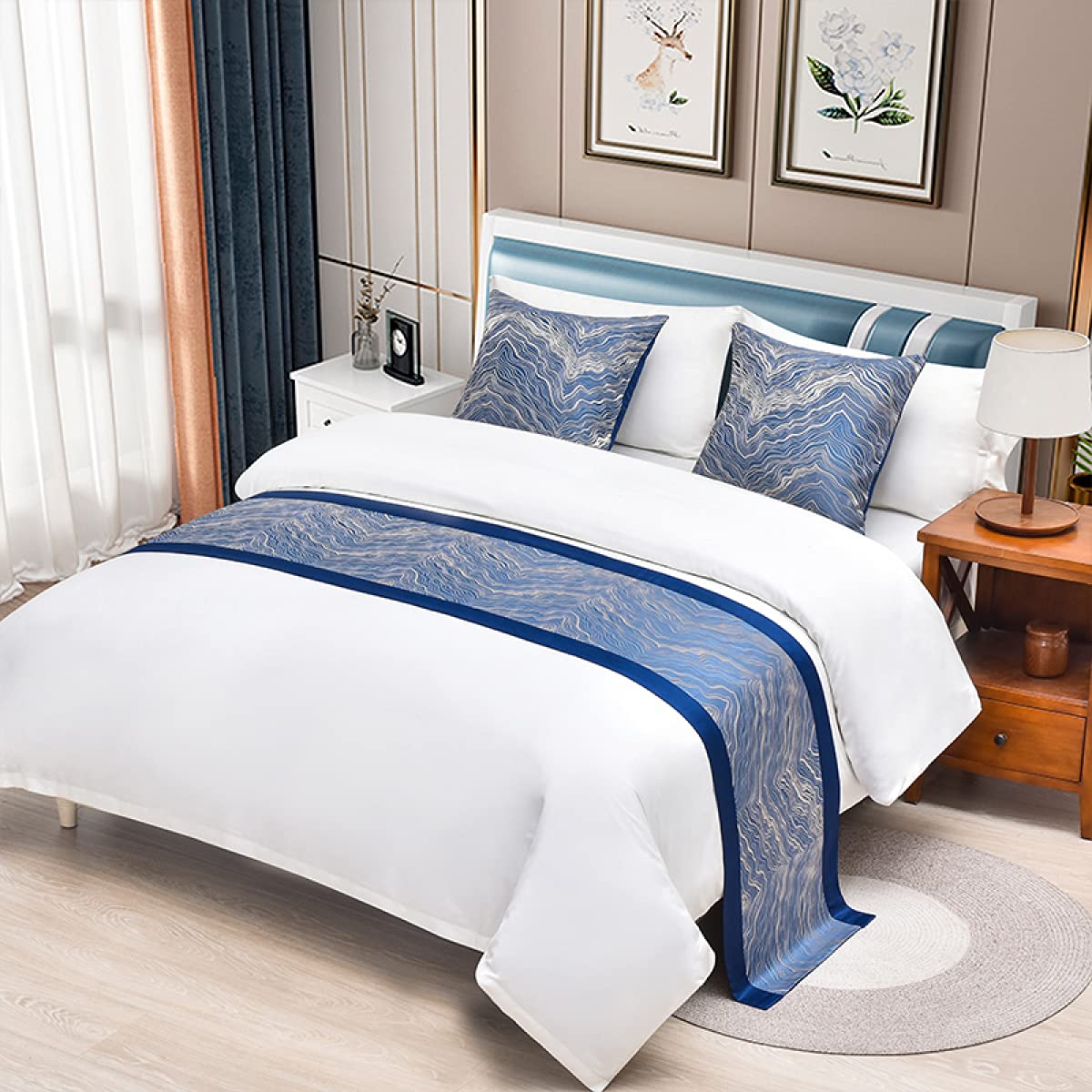 Queen Size Bed Runner Scarf - Soft Protector Slipcover for Bedding, Decorative Accent for Bedroom, Hotel, Wedding & Guesthouse - Perfect for Home Decor & Luxury Bedroom Styling