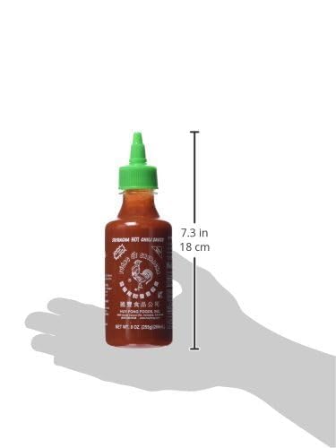 Huy Fong Sriracha Hot Chili Sauce - 9oz Bottle | Premium Asian Chili Garlic Sauce for Cooking, Pho, Ramen & Stir Fry | Vegan & Gluten-Free Hot Sauce for Wings, Tacos & Burgers