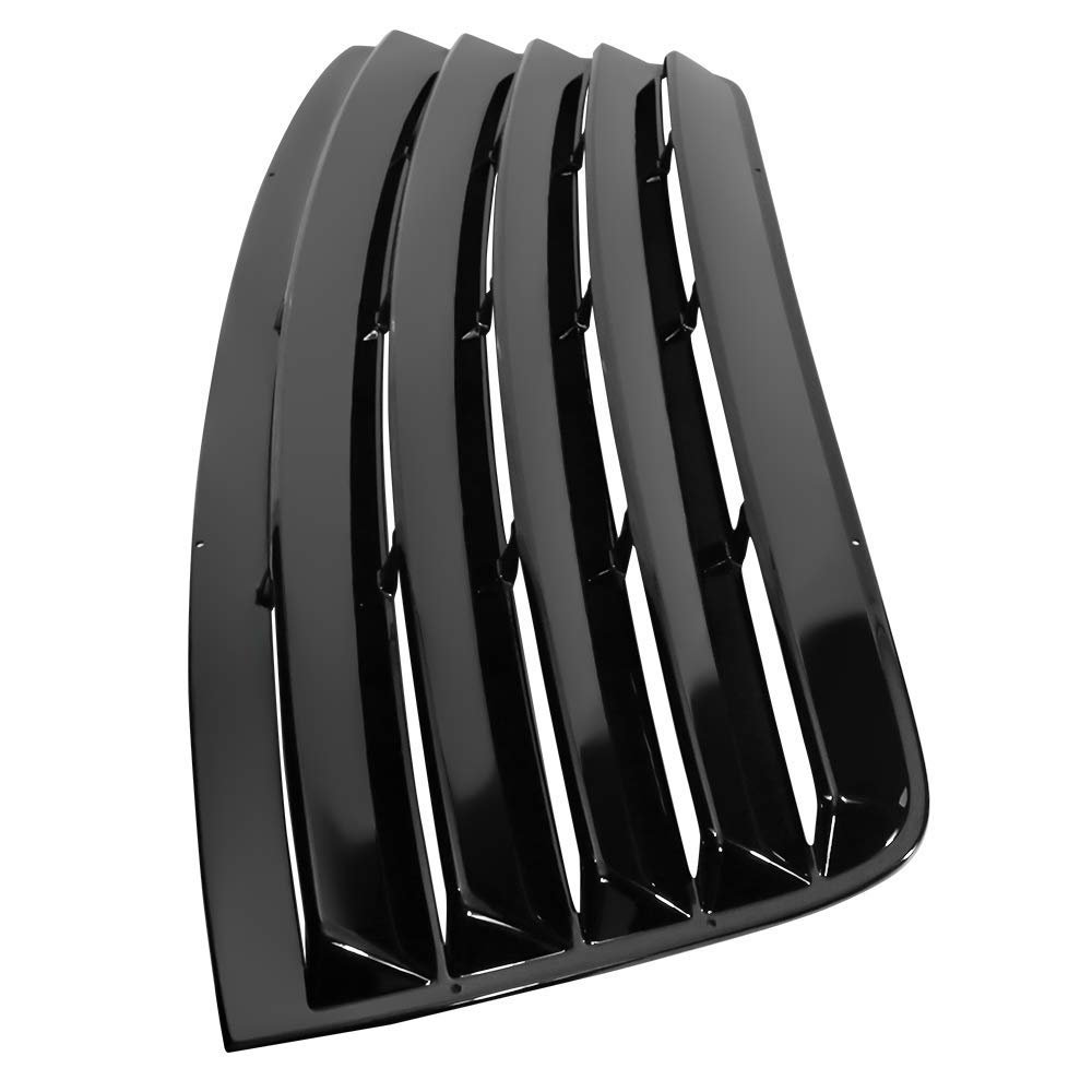 IKON MOTORSPORTS Rear Window Louver for 2008-2023 Dodge Challenger - Gloss Black Painted Cover | Car Accessories | Enhances Style & Sun Protection for Muscle Cars