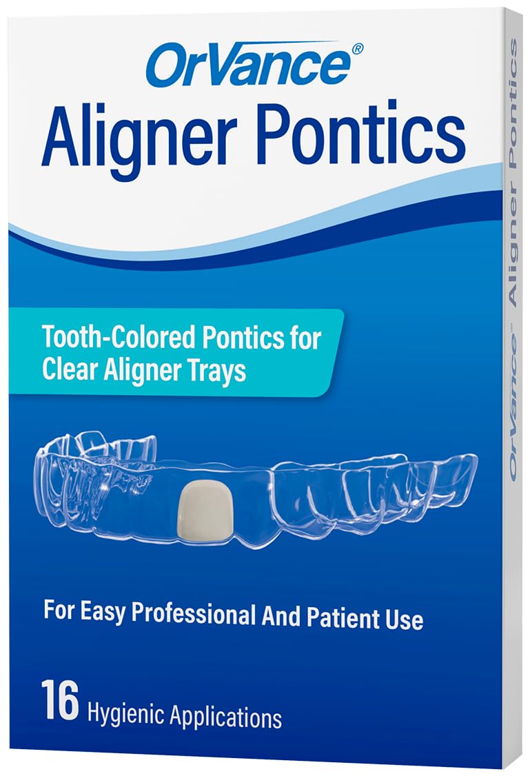 Aligner Pontics - 16 Count Temporary Tooth Replacement for Invisalign & Retainers | Perfect for Orthodontic Treatment & Smile Confidence | Ideal for Gaps During Dental Procedures