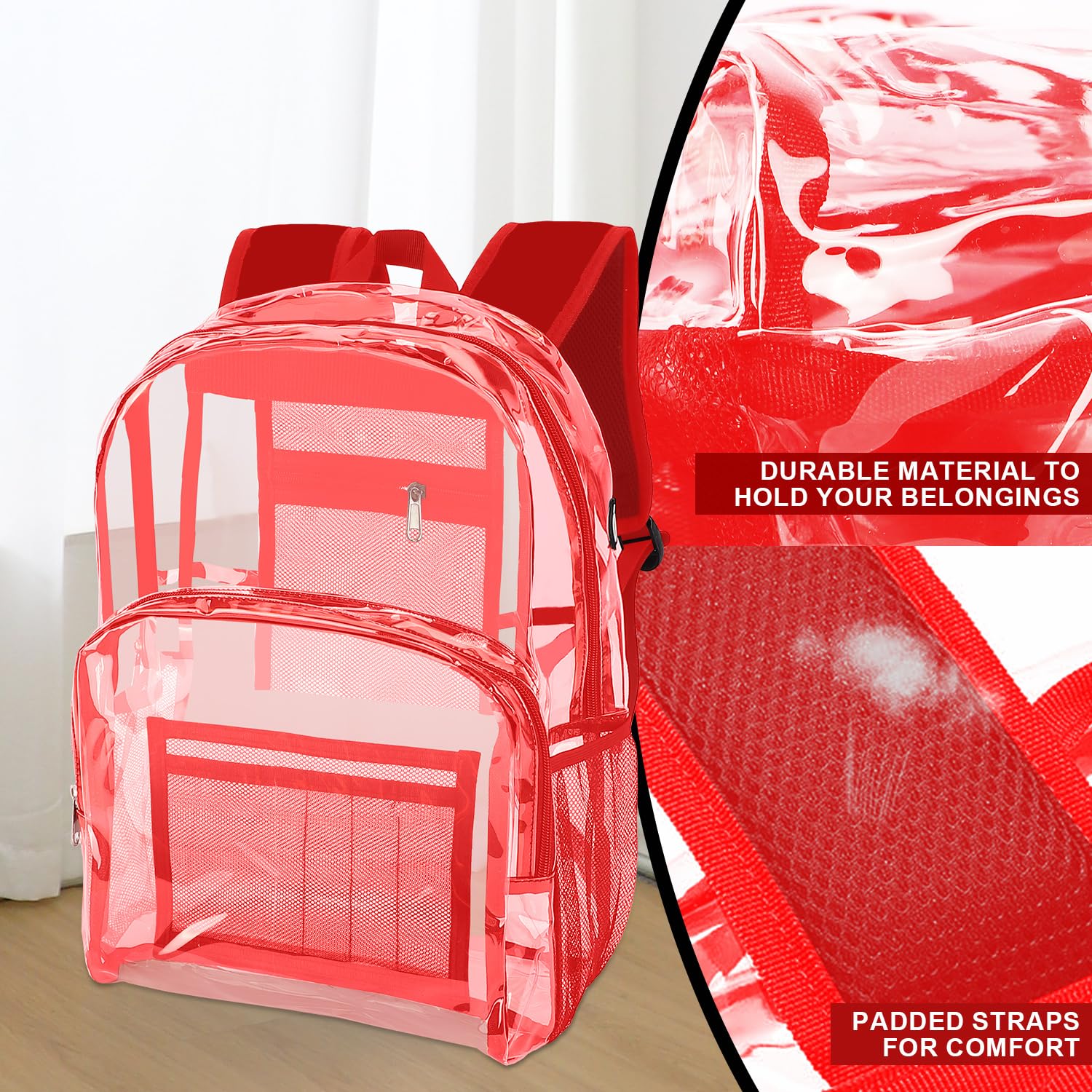 Emissary Clear Backpack - Heavy Duty Transparent Bookbag for School & Stadium Approved | See-Through Plastic Backpack for Concerts, Events & Security Checks | Durable Clear Backpack for Students, Work & Travel