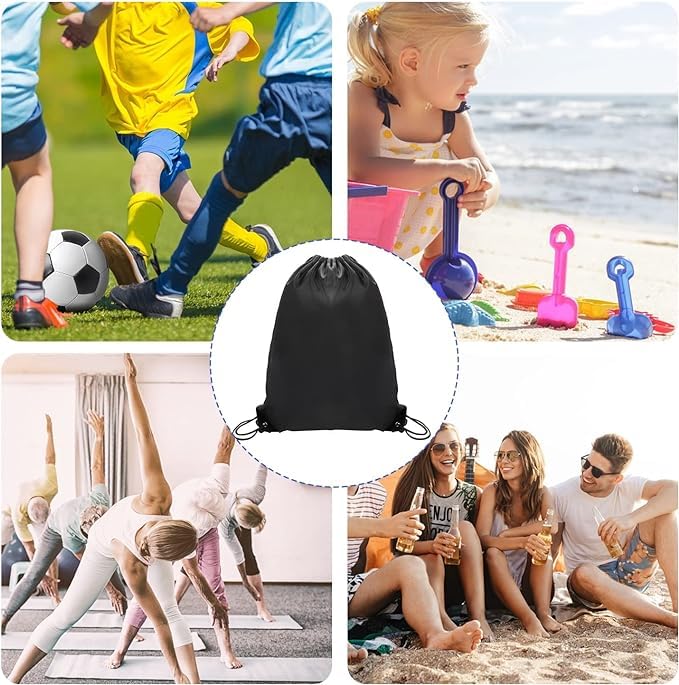 30PCS Drawstring Gym Backpacks - Lightweight Nylon Sports Bags for Workout, Travel & School | Water-Resistant String Backpack for Men & Women | Perfect for Gym, Sports Events, Camping & Daily Use