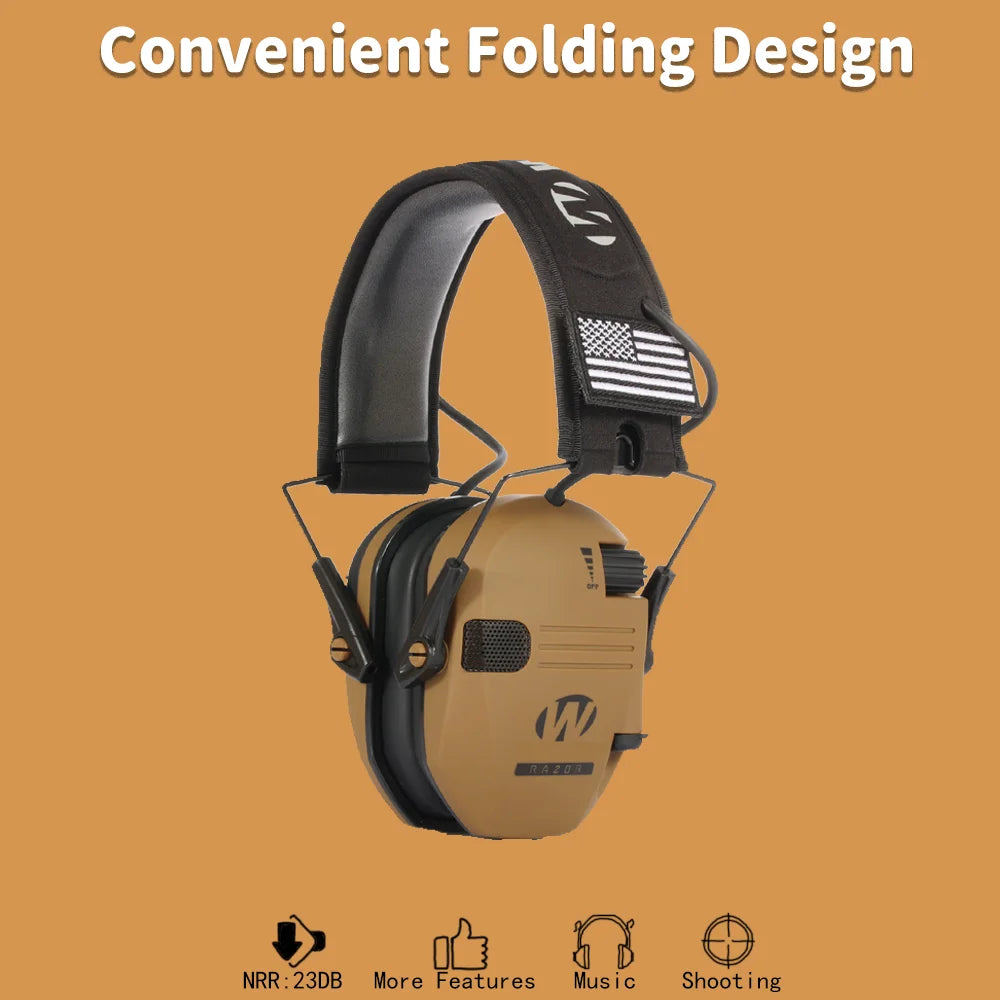 Walker's Razor Slim Electronic Earmuffs - Noise Cancelling Hearing Protection for Shooting, Hunting & Outdoor Activities - Lightweight & Comfortable for All-Day Use