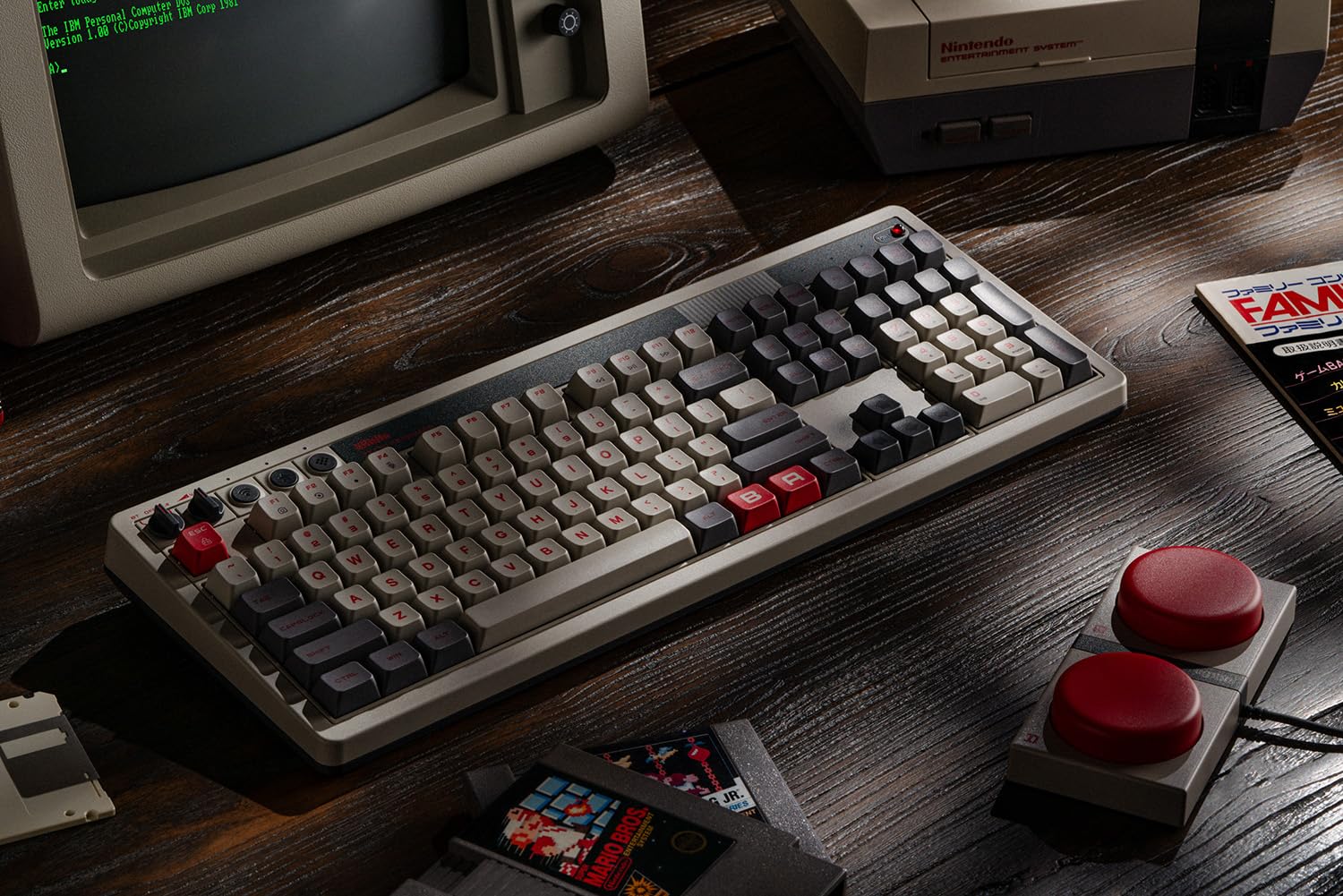 8BitDo Retro 108-Key Mechanical Gaming Keyboard - Bluetooth/2.4G/USB-C Wireless, Hot-Swappable with Numpad - Compatible with Windows & Android (N Edition) - Perfect for Retro Gaming, Office Work & Typing Enthusiasts