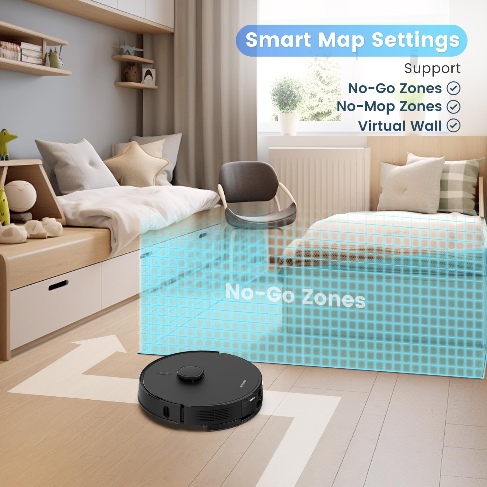 AIRROBO T20+ Robot Vacuum and Mop Combo with Self-Emptying Base | 60-Day Dustbin Capacity | Smart Mapping & Scheduling | Wi-Fi/App/Alexa Control | 180min Runtime | Ideal for Pet Hair, Hard Floors & Carpets | Perfect for Large Homes & Busy Families