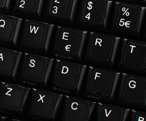 Italian Non-Transparent Keyboard Stickers - Black Background Labels for PC, Laptop & Notebook Computers | Perfect for Typing, Coding & Office Work