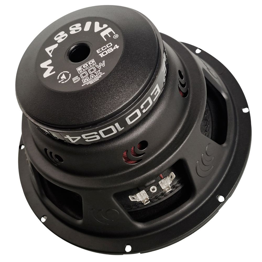 ECO10S4 10-Inch 250 Watts RMS Single 4 Ohm Car Subwoofer - Powerful Bass for Car Audio & Home Theater Systems