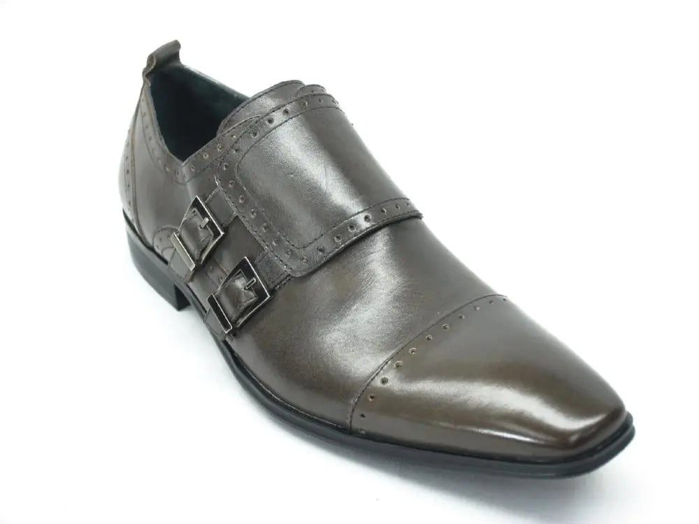 Premium Double Monk Strap Dress Shoes with Buckle & Cap Toe - Classic Oxford Style for Men | Perfect for Business, Formal Events & Weddings