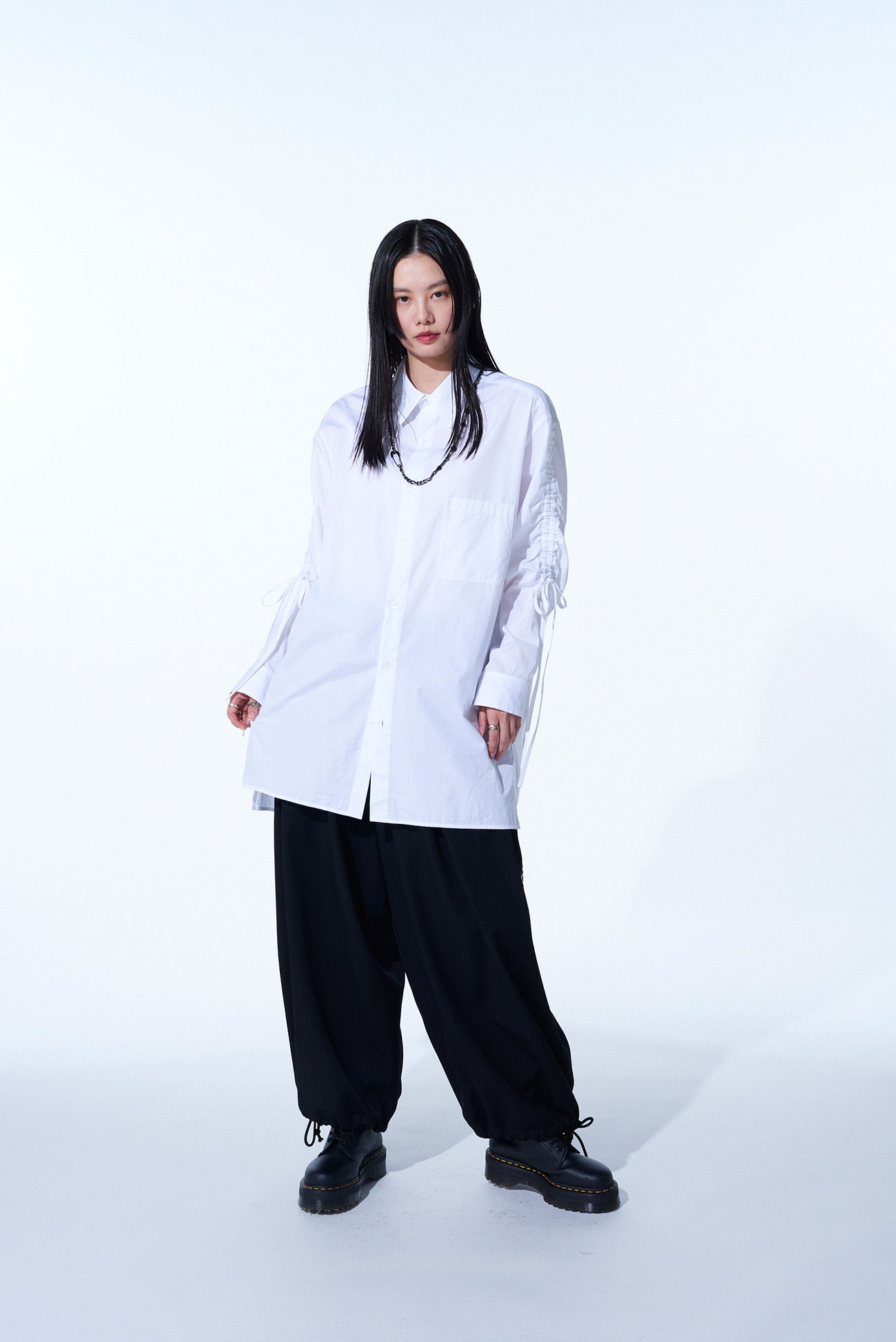 Premium Cotton Broadcloth Oversized Shirt with Gathered Strings - Comfortable Loose Fit Casual Top for Women | Perfect for Layering, Beach Cover-Ups & Boho Fashion Outfits