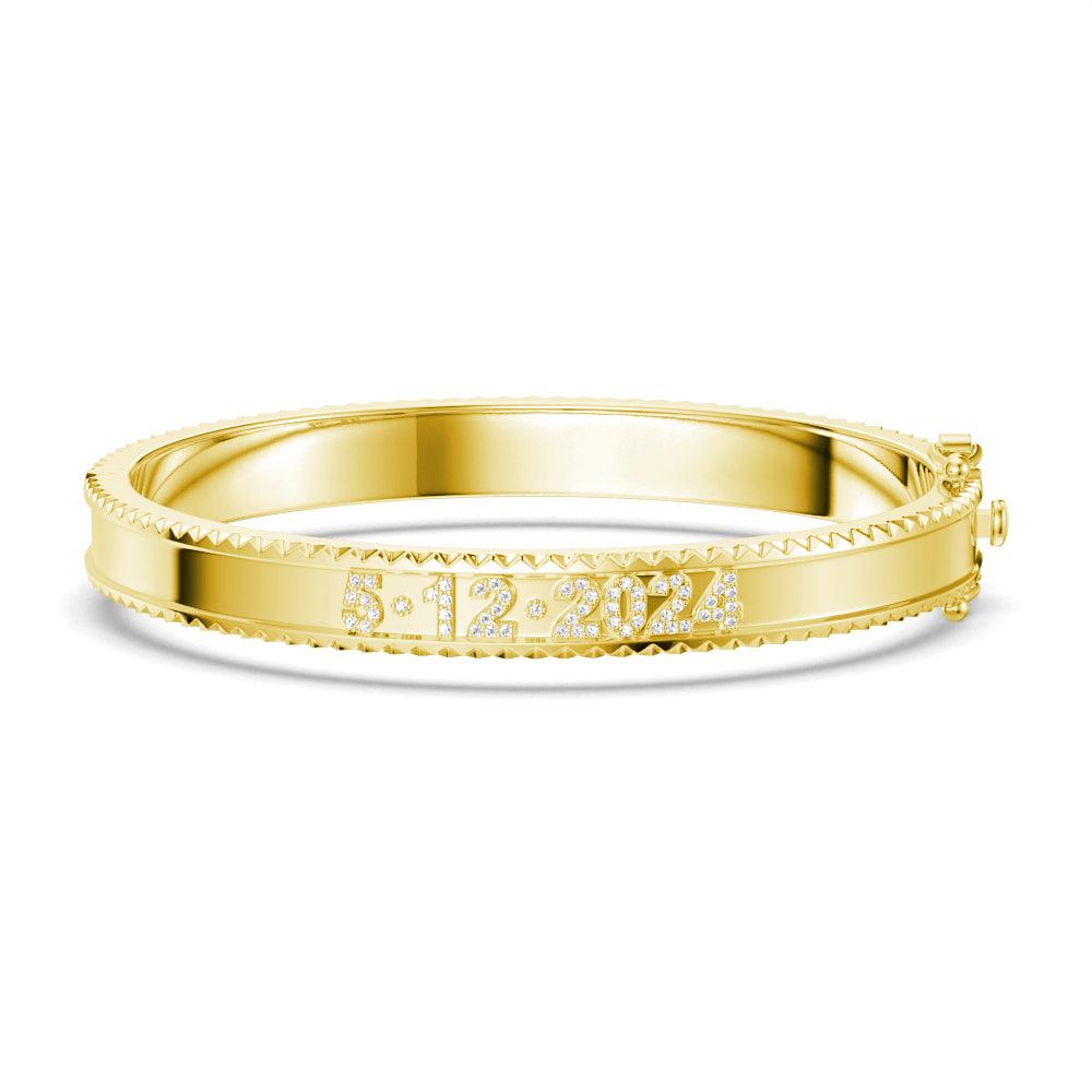 Custom Engraved Signature Bangle Bracelet - Personalized Name Jewelry for Women - Perfect Gift for Birthday, Anniversary & Special Occasions