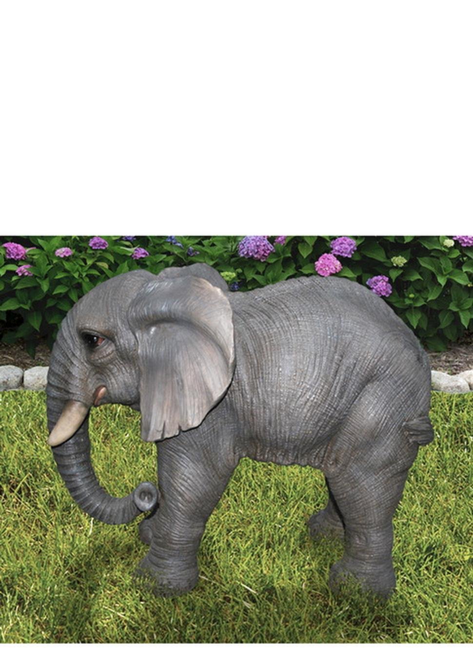Hi-Line Gift Ltd Elephant with Trunk Down Statue - Handcrafted Elephant Figurine for Home Decor, Office & Feng Shui - Perfect for Living Room, Desk & Gift Giving