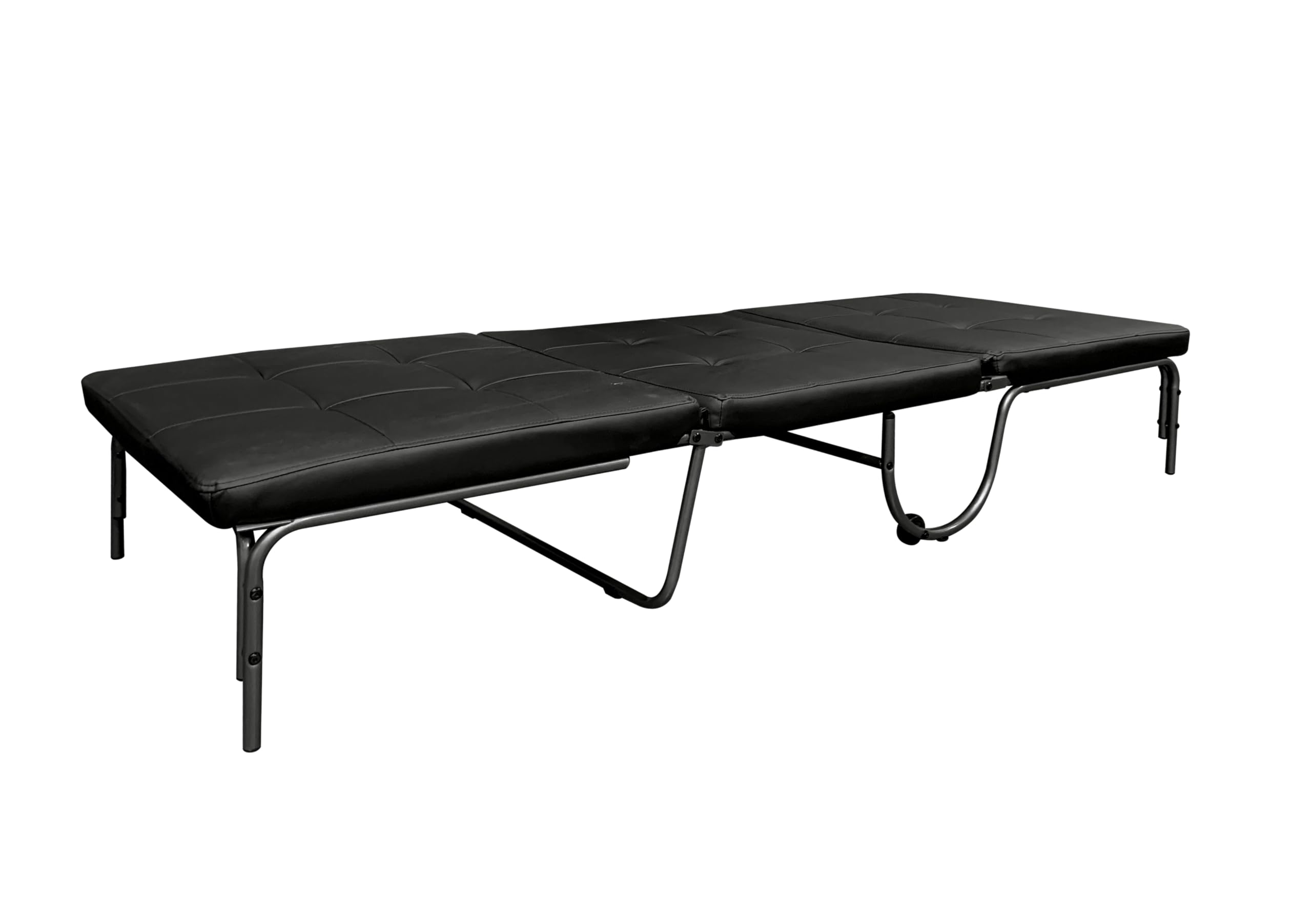 Acme Furniture Senon Futon Chair - Silver & Black Convertible Sleeper Sofa for Small Spaces | Perfect for Apartments, Dorms & Guest Rooms