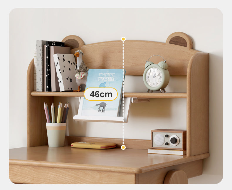Premium Oak & Beech Solid Wood Multi-Layer Desktop Shelf - Sturdy & Stylish Organizer for Home Office, Study, or Workspace - Perfect for Books, Plants, and Office Supplies