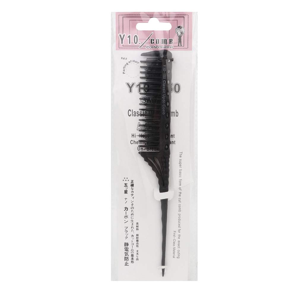 Professional 3-Row Pointed Hair Styling Comb - Barber Salon Hair Modeling Tool for Styling, Cutting & Detangling (Black) | Perfect for Salon Professionals, Home Haircuts & Beard Grooming
