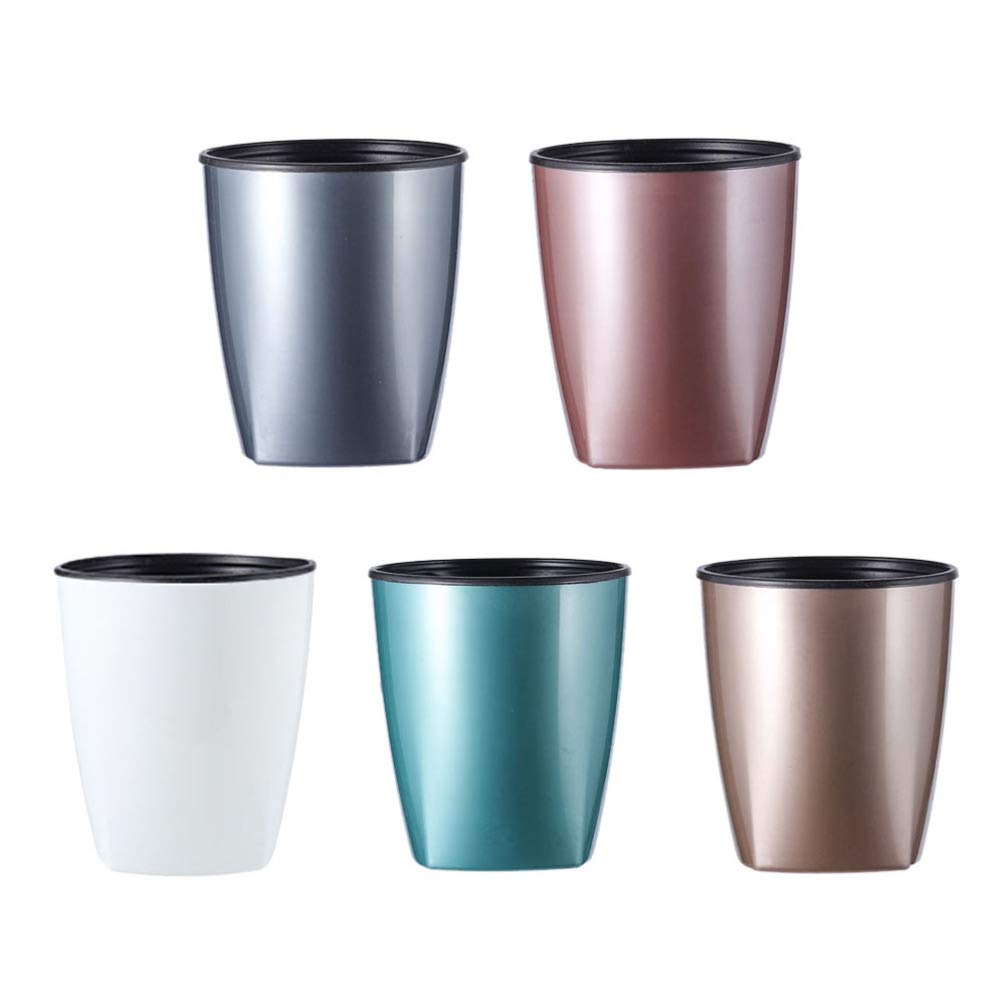 iplusmile 5 Pack Plastic Flower Pots for African Violets - Indoor Outdoor Planters with Drainage Holes, Durable Urn Style Garden Containers for Home, Patio, Balcony Decor (Perfect for Houseplants, Succulents & Herb Gardens)