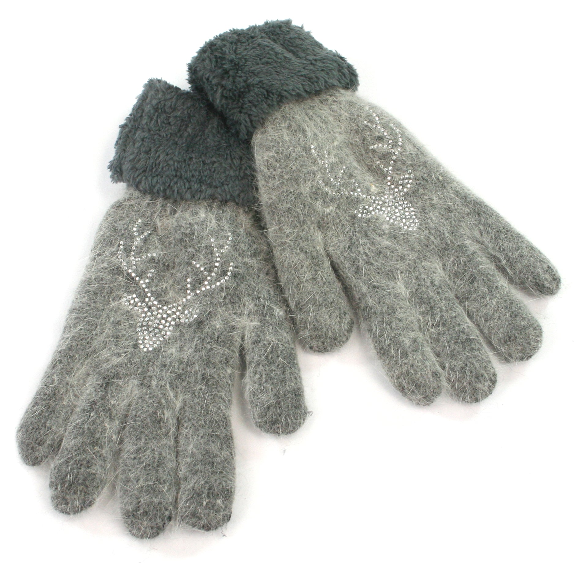 Soft & Cozy Fluffy Gloves - Warm Grey Deer Fur-Like Touchscreen Winter Gloves for Women & Men - Perfect for Cold Weather, Outdoor Activities & Daily Commute