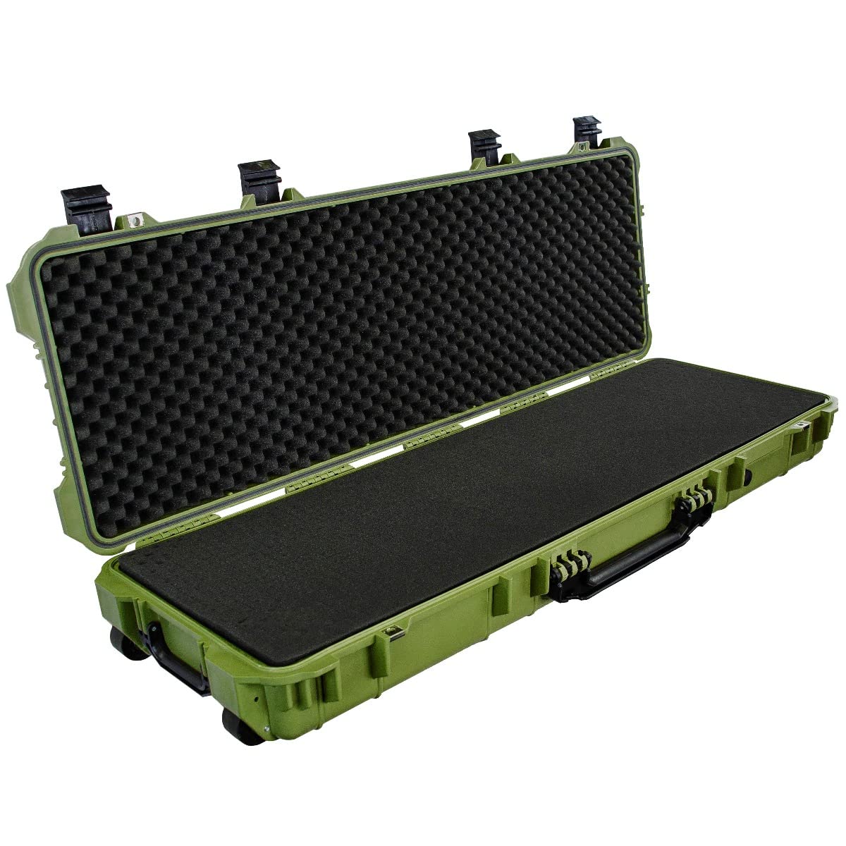Eylar USA Flag Roller Rifle Hard Case with Foam - Waterproof & Crushproof Gun Case for 2 Rifles (TSA Approved) - Perfect for Air Travel, Hunting & Firearm Storage