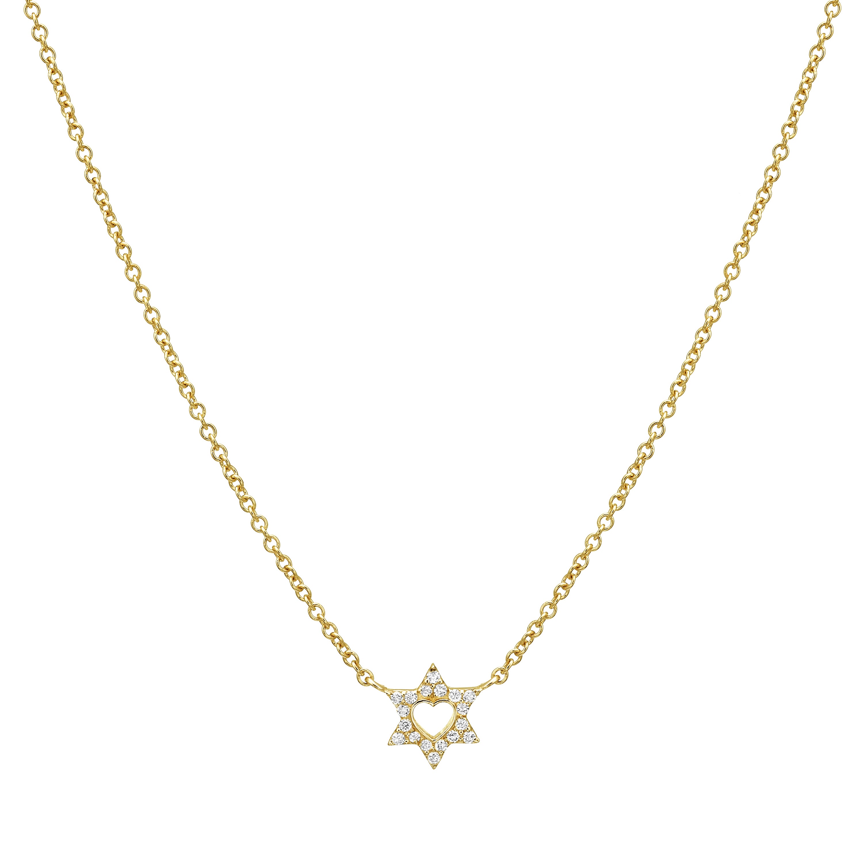 Heart Star of David Necklace - Elegant Jewish Jewelry for Women & Men - Perfect for Hanukkah, Bar Mitzvah & Everyday Wear