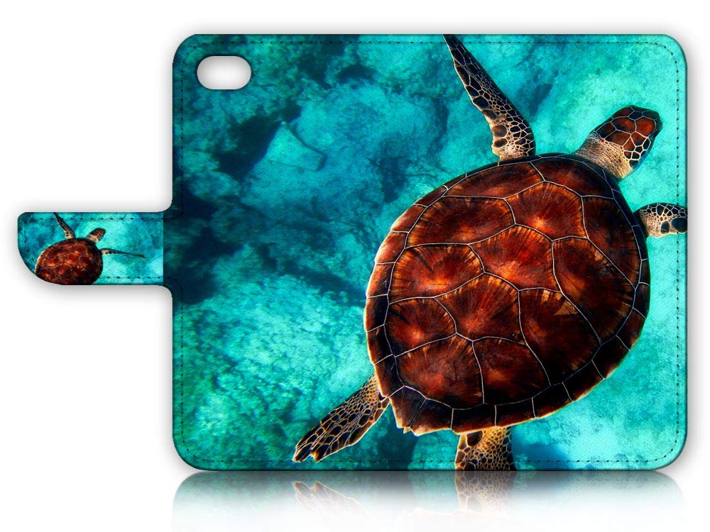 Premium Flip Wallet Case for iPhone 8 Plus/iPhone 7 Plus - Sea Turtle Design - Slim Protective Cover with Card Slots | Perfect for Everyday Use, Travel & Business Meetings