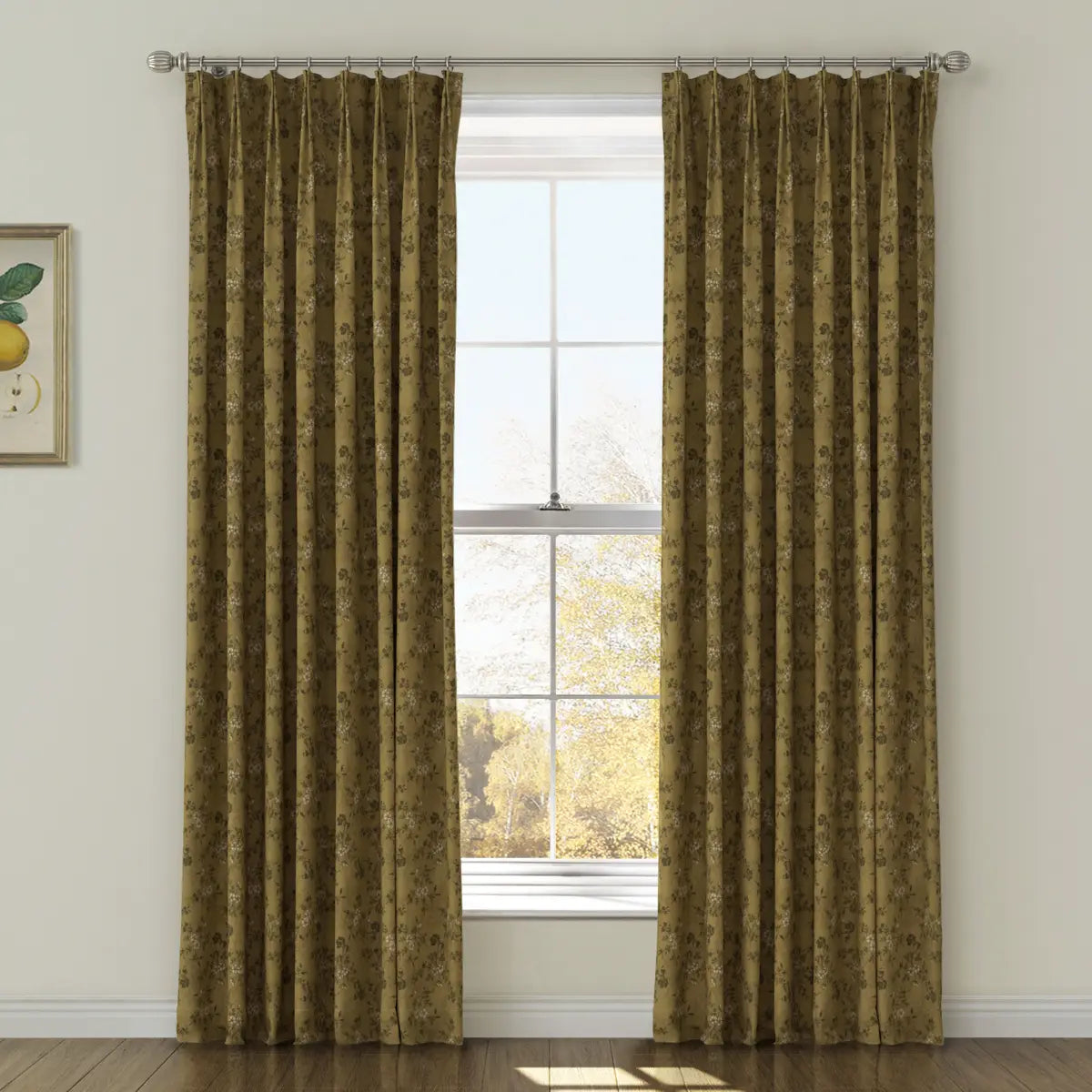 Elegant Sara Le Print Linen Drapery Pleated Curtains - Soft Textured Window Treatments for Living Room & Bedroom Decor