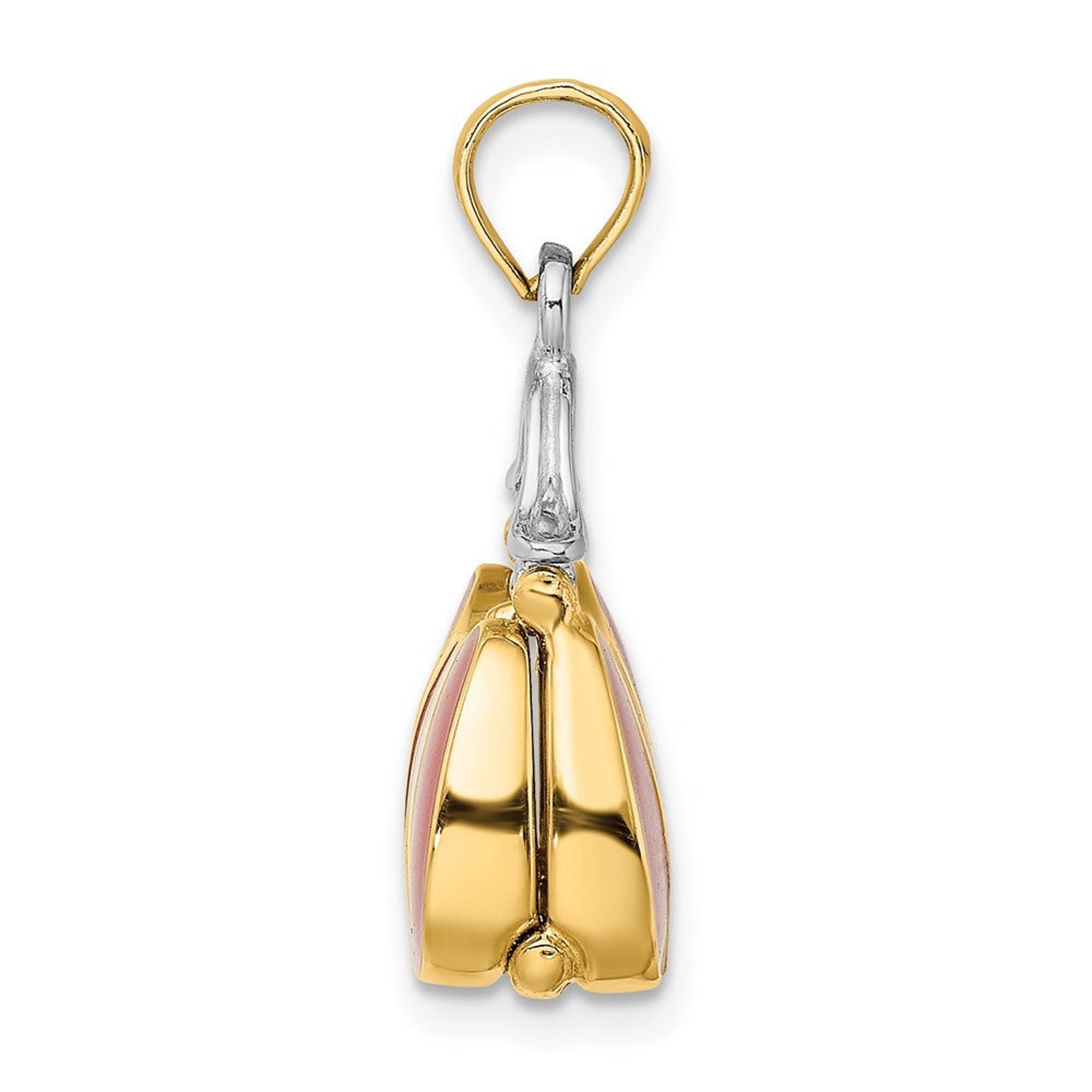 3D Gold Red Enamel Handbag Charm Pendant - Elegant Accessory for Evening Bags, Clutches & Gift Giving
