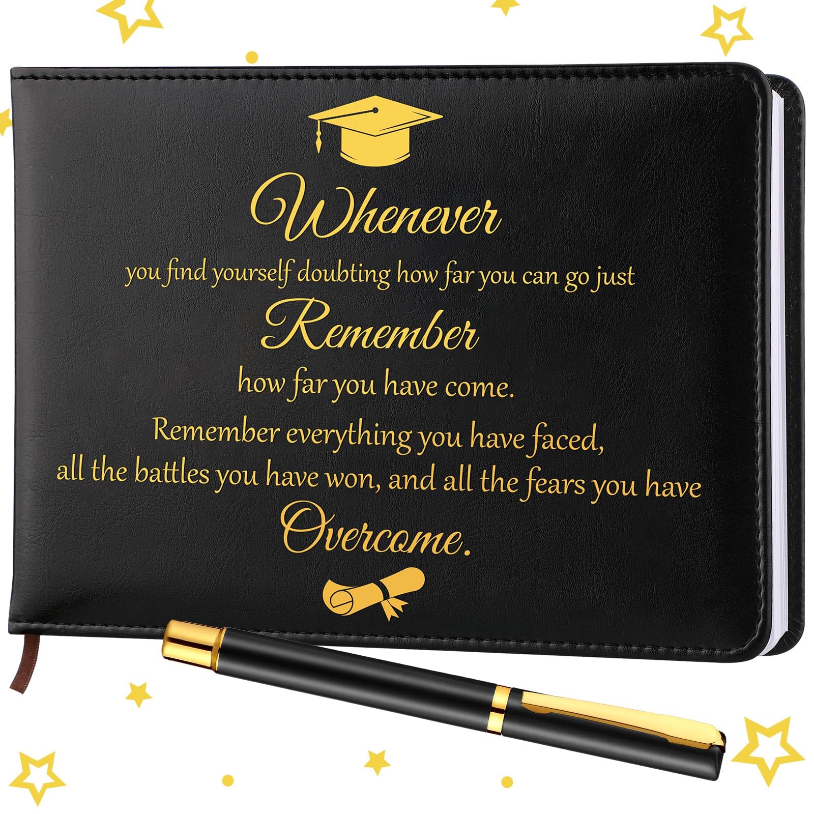 Geyoga Class of 2025 Graduation Guest Book with Pen - 6x8 Inch Memory Scrapbook for Senior Night, College Party & Graduation Gifts - Perfect for High School/University Graduation Ceremonies, Open House Events & Alumni Reunions