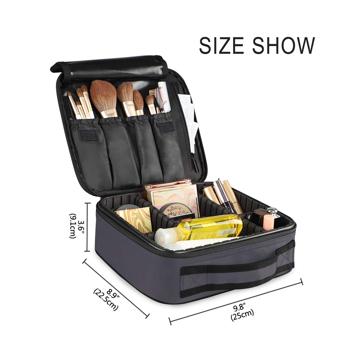 ALAZA Skull & Leaves Makeup Train Case - Adjustable Dividers Cosmetic Bag Organizer for Women & Teens - Portable Travel Toiletry Storage - Perfect for Travel, Home Organization & Gift Giving