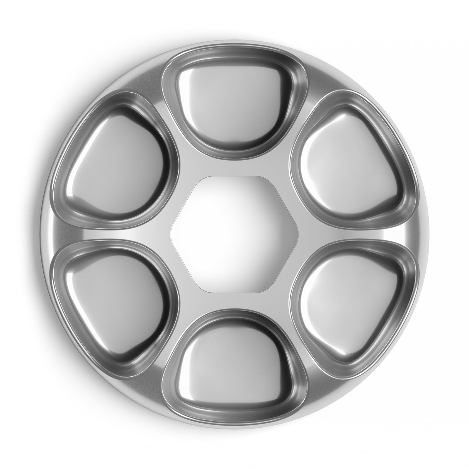 Upgraded iPettie Stainless Steel Replacement Food Tray for Donut Frost Automatic Cat Feeder - 304 Corrosion Resistant, 6 Portion Divider, Waterproof & Dishwasher Safe - Perfect for Multi-Cat Homes & Travel Feeding