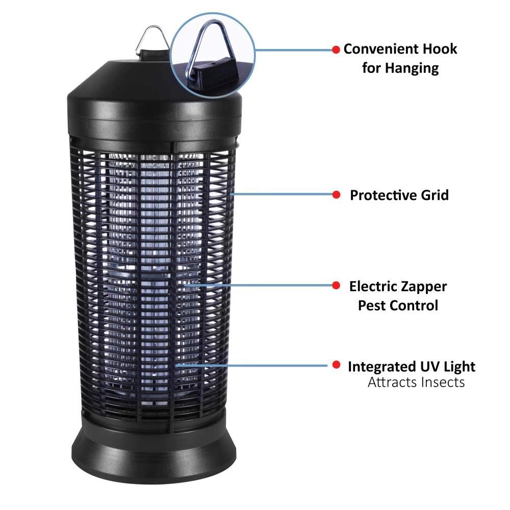 SereneLife Electric Bug Zapper - Powerful UV Light Mosquito & Fly Killer for Indoor/Outdoor Use | Electronic Insect Trap with Plug-in Design | Ideal for Patio, Garden, Backyard & Home Pest Control (PSLBZ42)