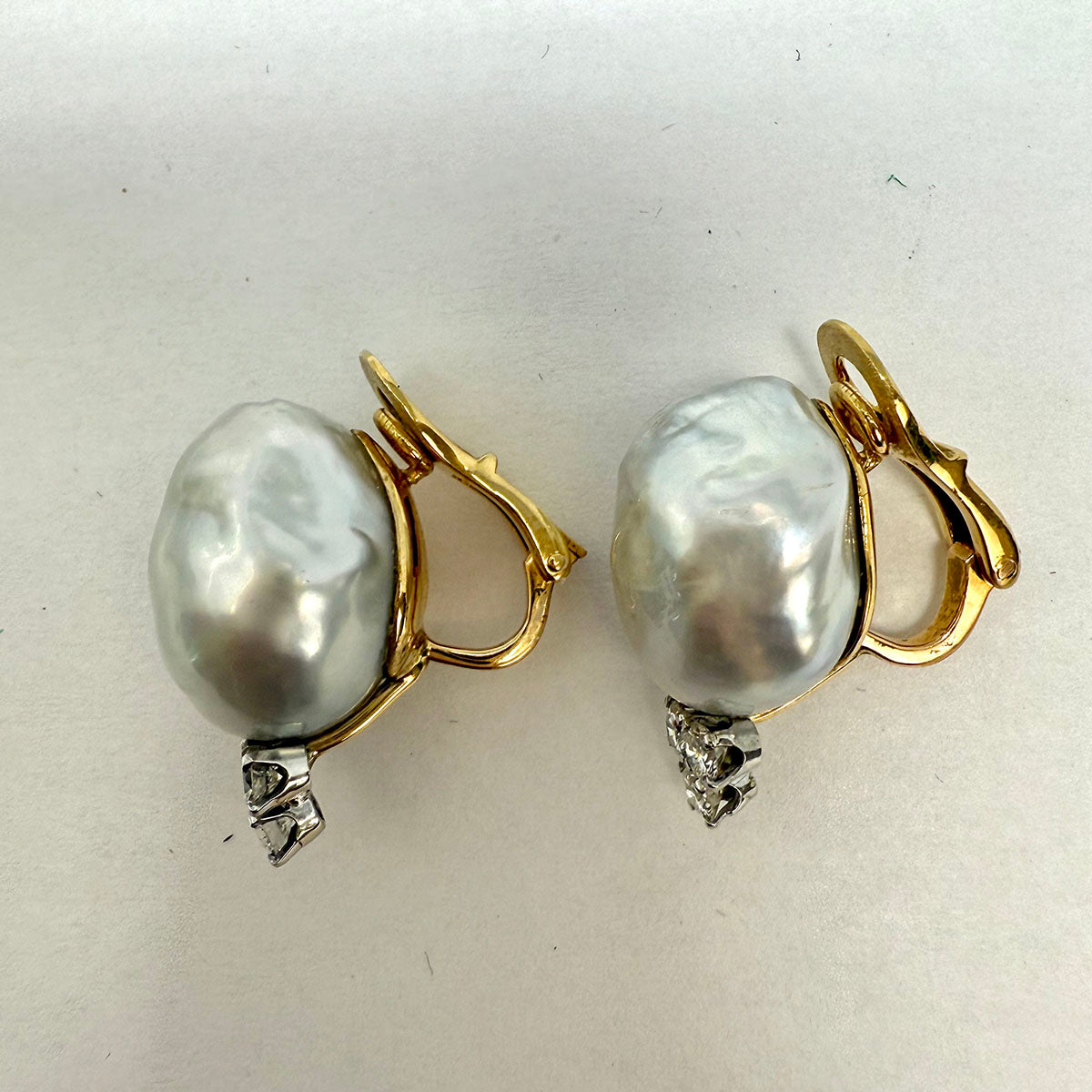 18K Gold Baroque Pearl and Diamond Earrings – Elegant Luxury Jewelry for Women | Perfect for Weddings, Parties & Special Occasions
