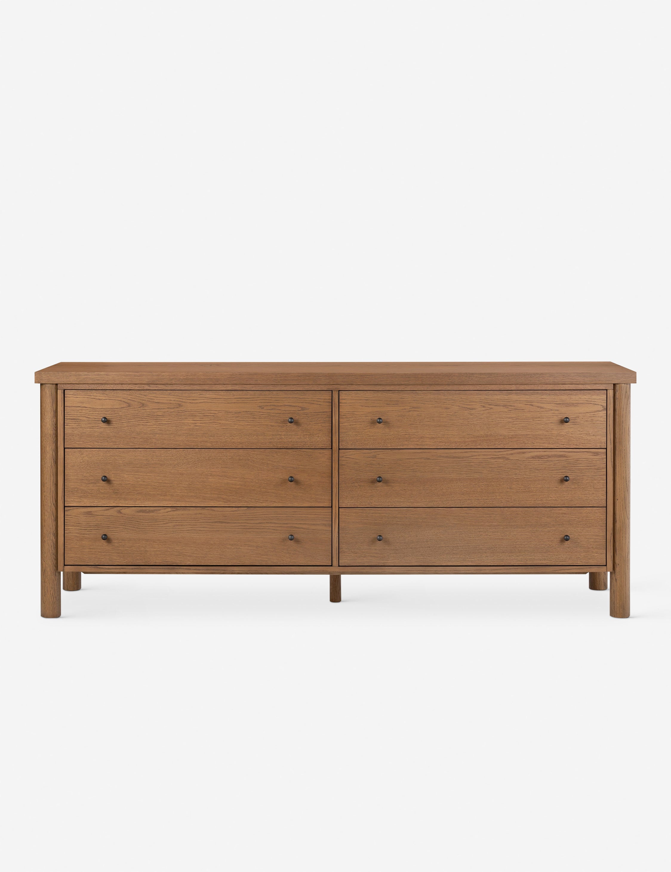 Kisner 6-Drawer Dresser for Bedroom - Modern Wooden Chest of Drawers with Mirror, Storage Organizer for Clothes, Bedroom Furniture for Home Decor