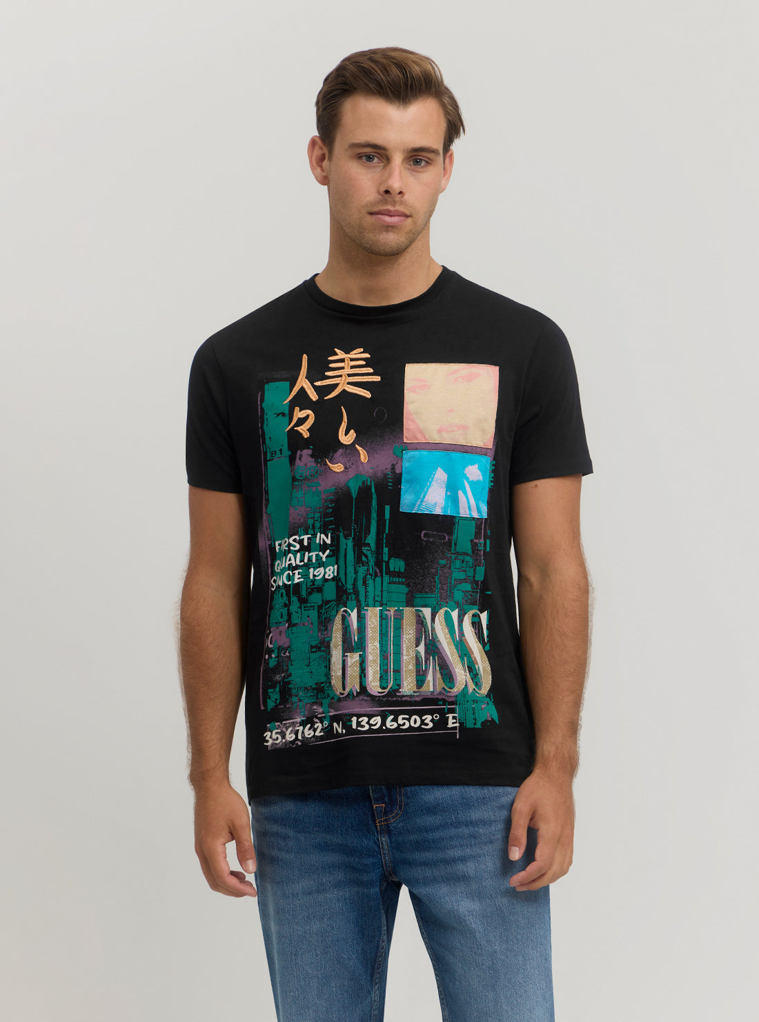 Eco-Friendly Black 'Rise in the East' Graphic T-Shirt for Men - Casual Wear, Street Fashion & Asian Culture Apparel