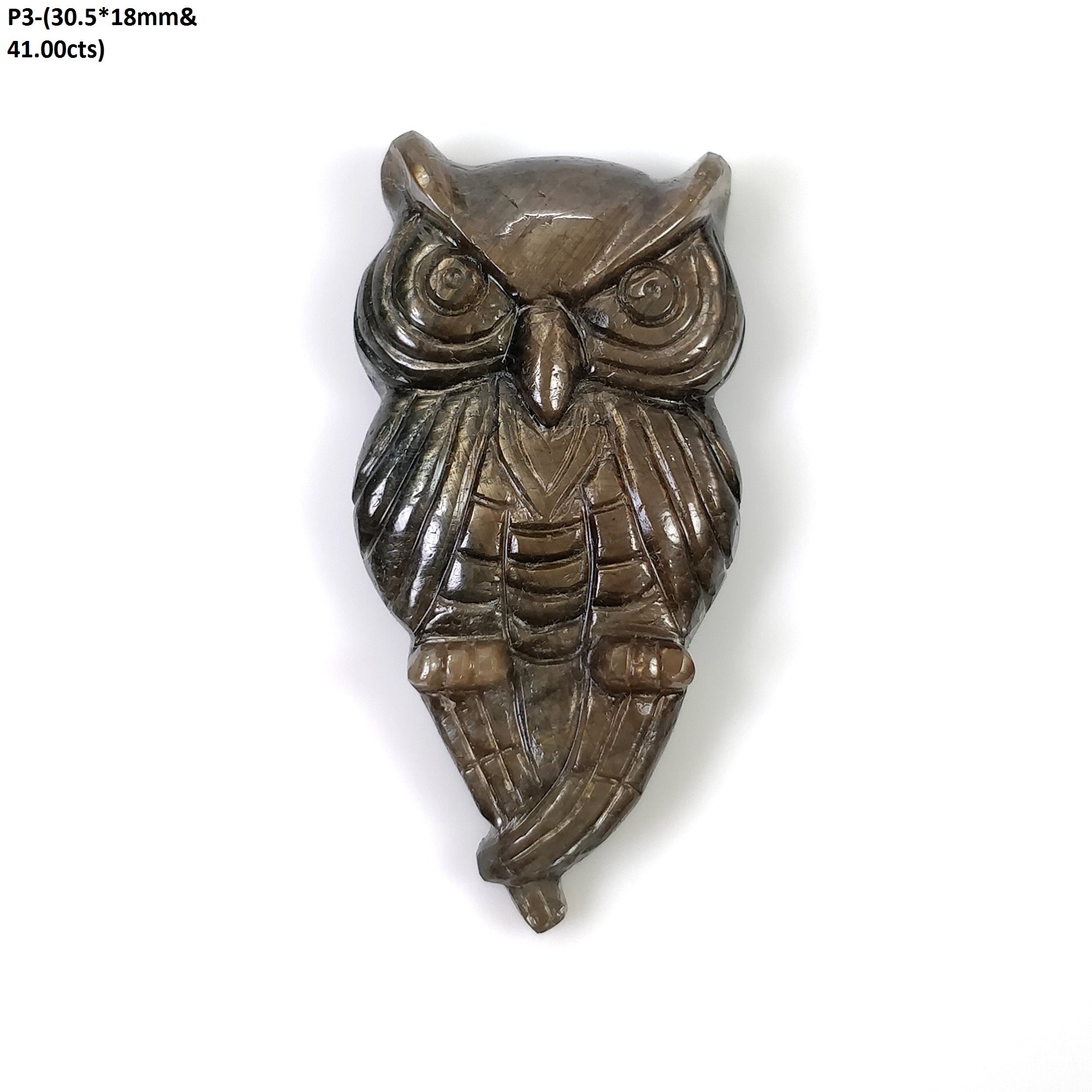 Natural Untreated Golden Brown Chocolate Sapphire Gemstone Carving - Hand Carved Owl Pendant for Jewelry Making & Collectors | Unique Gift for Birthdays, Anniversaries & Spiritual Healing