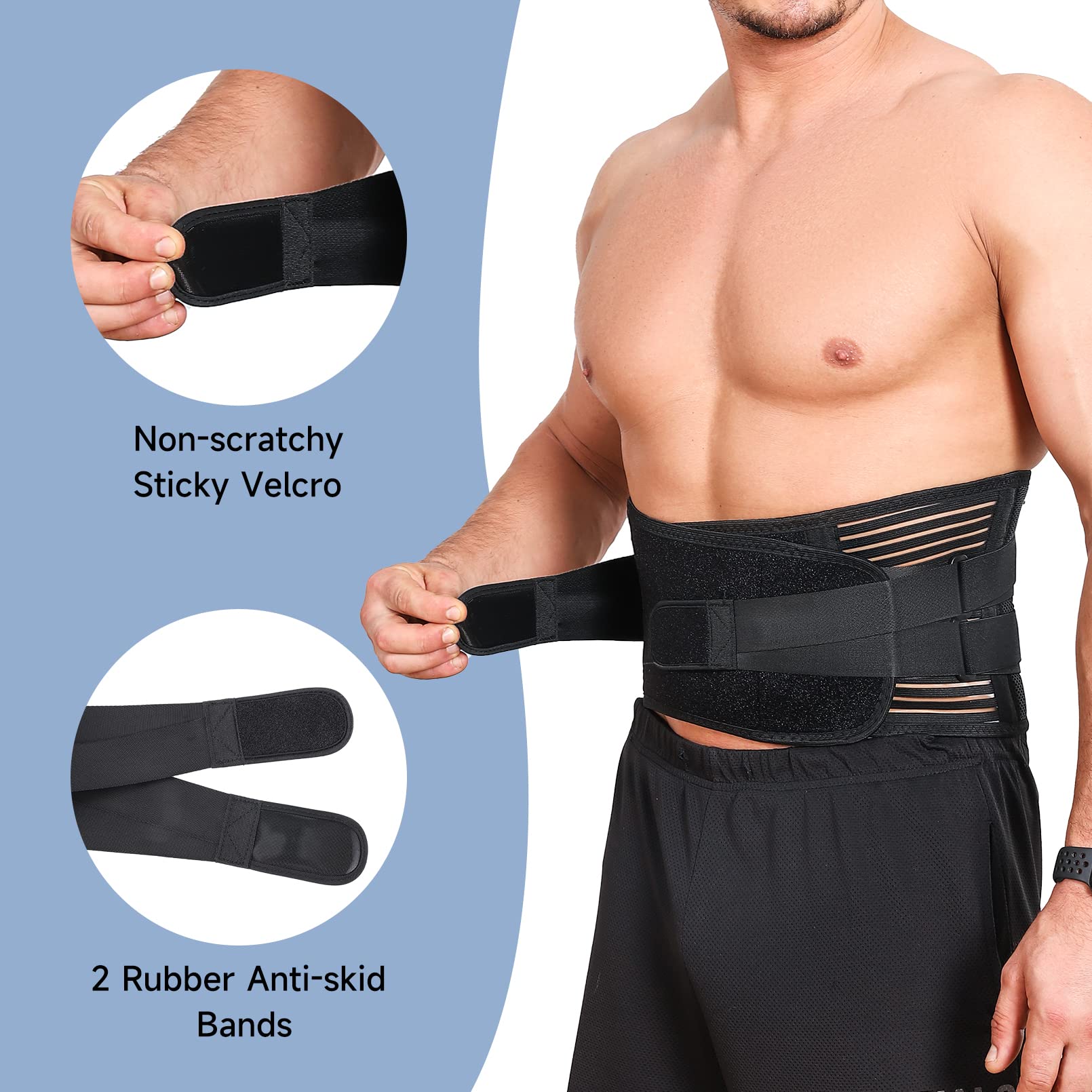 Bynccea Back Brace for Men & Women - Breathable Lumbar Support Belt for Heavy Lifting, Herniated Disc, Sciatica & Scoliosis Pain Relief - Ideal for Workouts, Gardening & Office Use