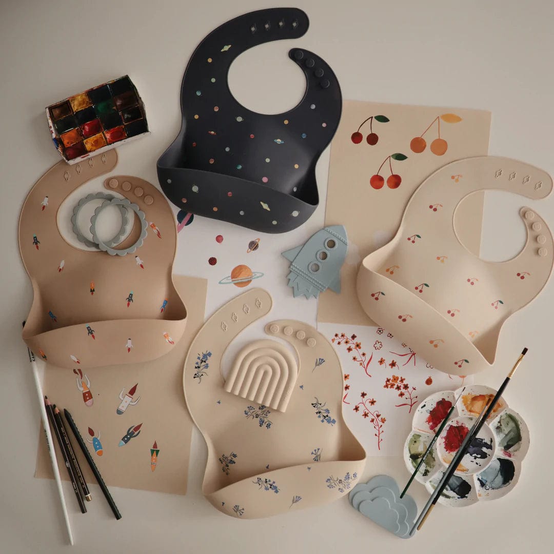 Mushie Silicone Baby Bib - Soft, Durable & Easy Clean Feeding Bib for Infants & Toddlers - Perfect for Mealtime, Snacks & Messy Play