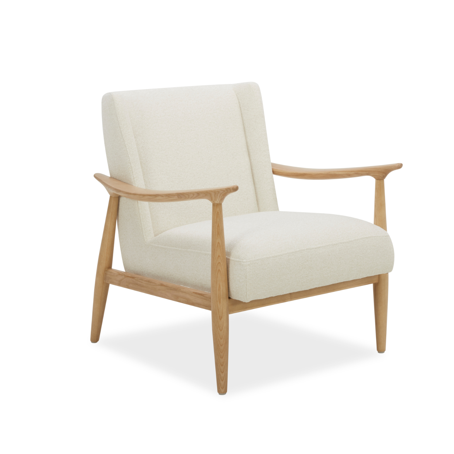 Nevis Lounge Chair - Mellow Ivory | Modern Accent Chair for Living Room, Bedroom & Office | Comfortable Upholstered Armchair with Soft Fabric