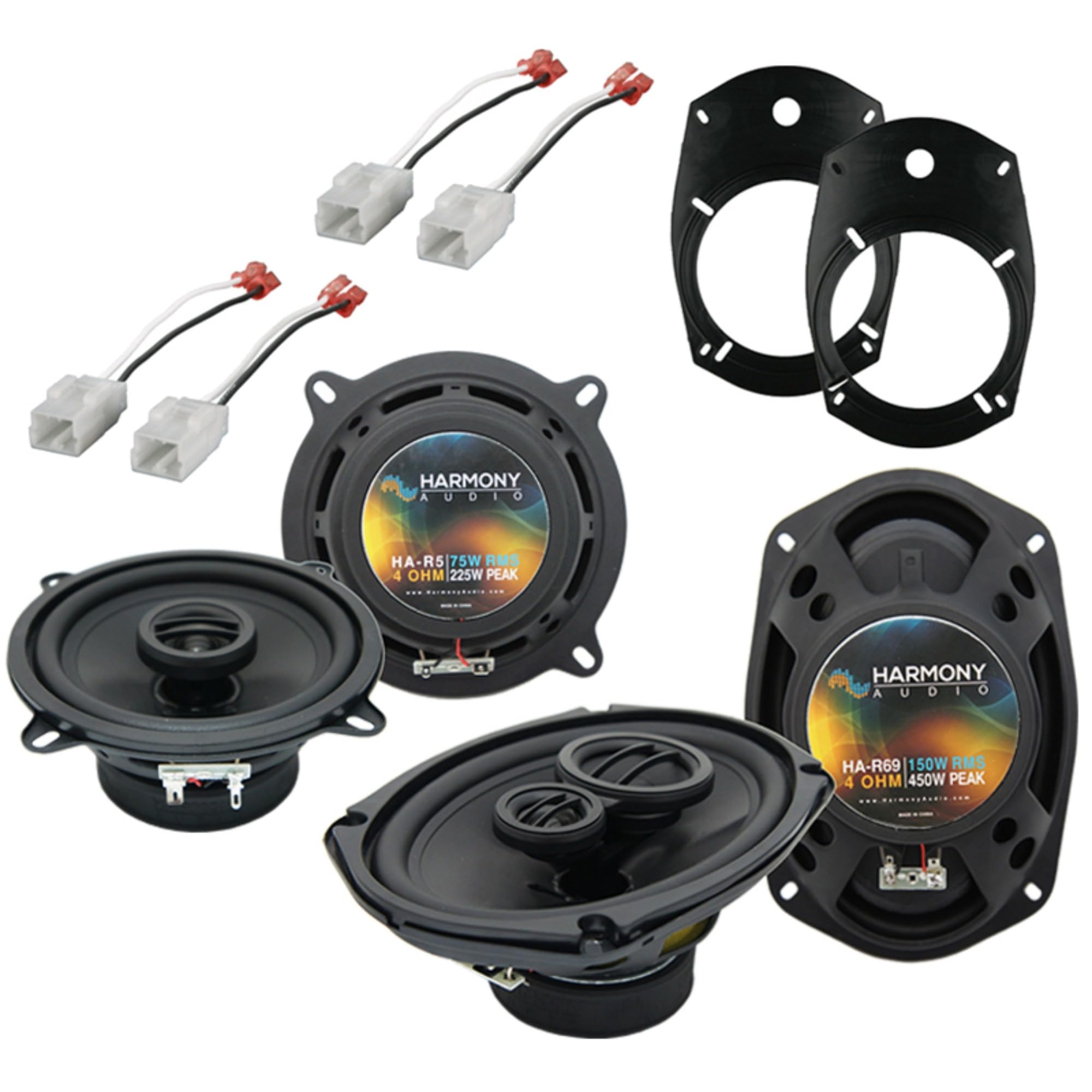 Dodge Ram 1500 2002-2008 Speaker Upgrade Kit - Harmony Audio HA-R69 & HA-R5 Bundle with HA-826901 Adapter | Factory Replacement Speakers for Enhanced Sound Quality | Perfect for Truck Audio System Upgrades & Road Trips