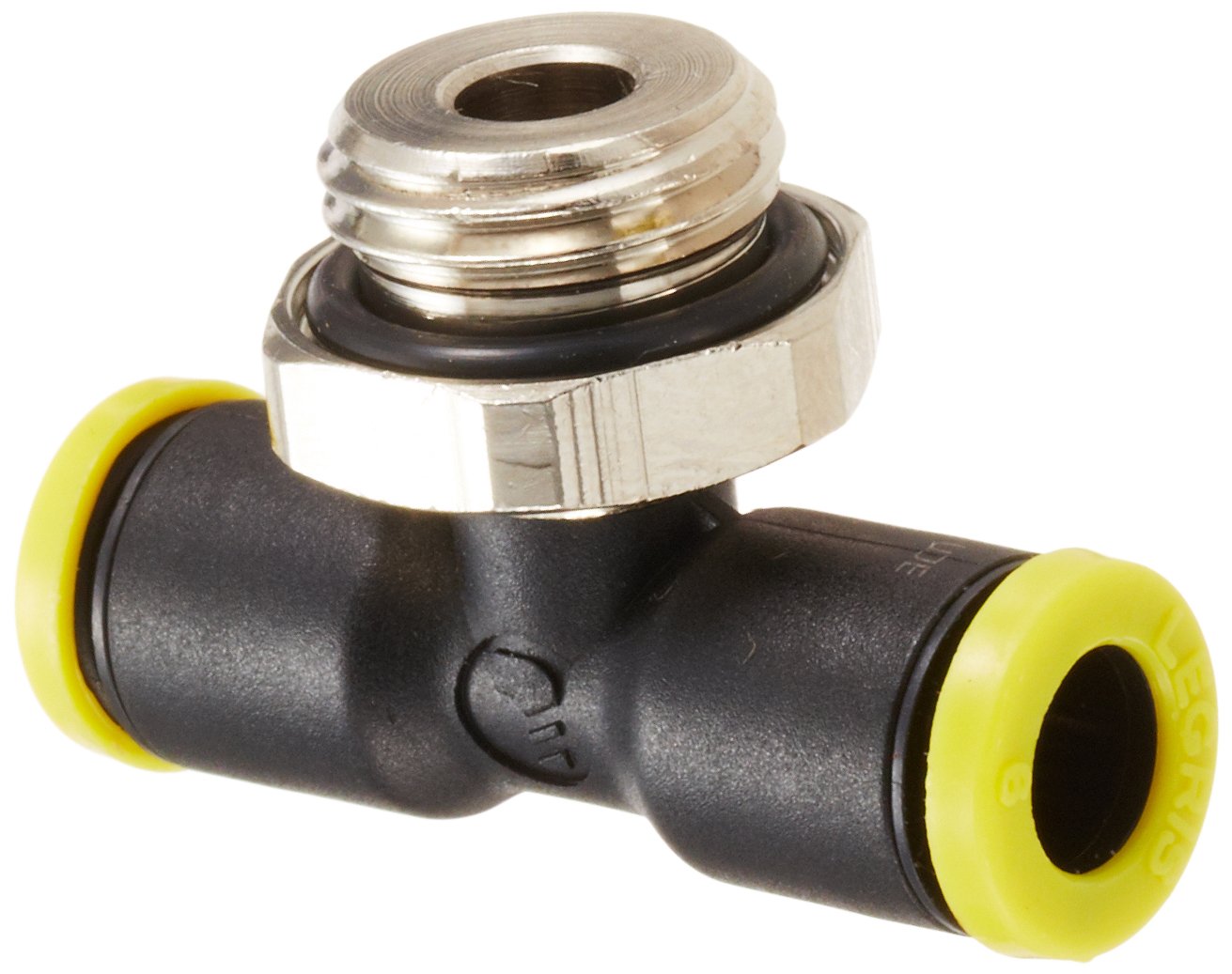 Legris 3198 06 13 Nylon & Nickel-Plated Brass Push-to-Connect Fitting, Branch Tee, 6mm Tube OD x 1/4