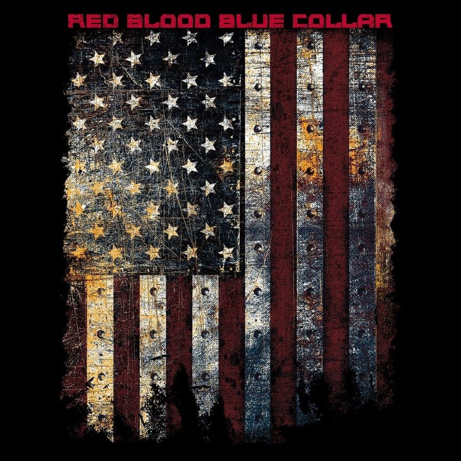 Red Blood Blue Collar® Black T-Shirt - Premium Comfort Cotton Tee for Work, Casual Wear & Everyday Style