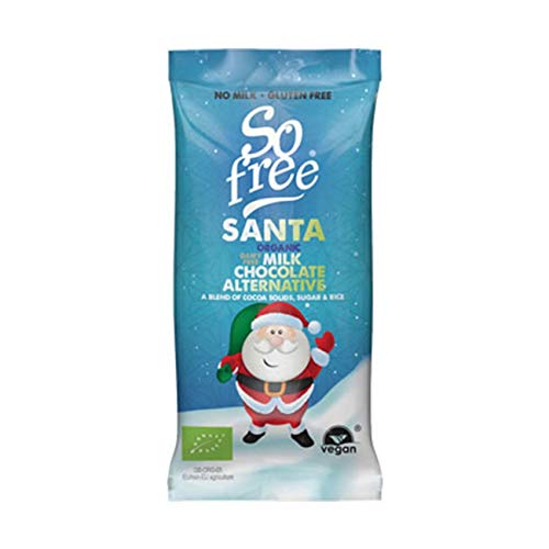 5-Pack Plamil So Free Organic Santa Milk Chocolate Alternative Bars - 0.71 oz Each - Dairy-Free, Vegan-Friendly Chocolate for Baking, Snacking & Gifts