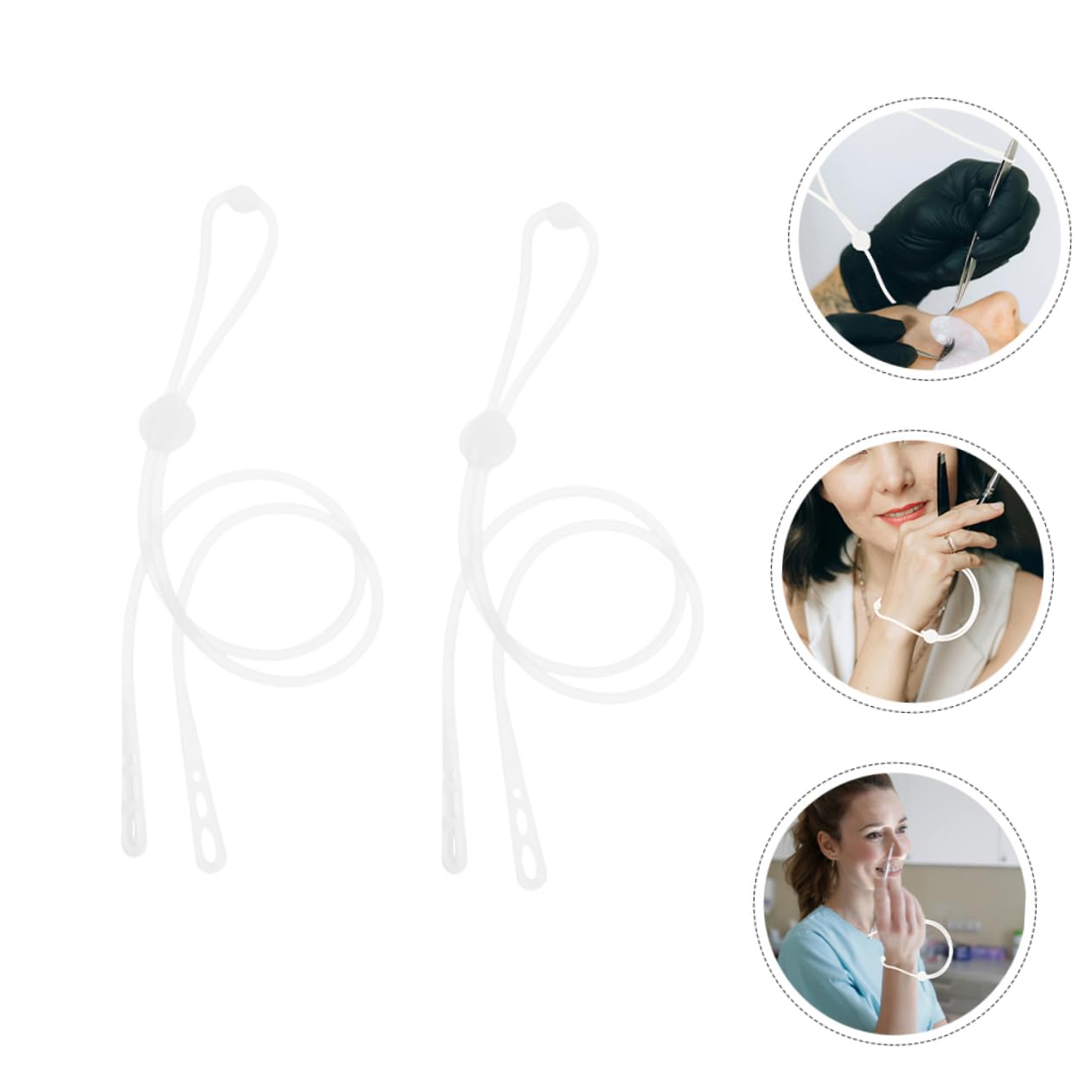 Baluue White Silicone Eyelash Extension Tweezers Holder Ring - Professional Makeup Wristband for Lash Artists, Salon & Home Use