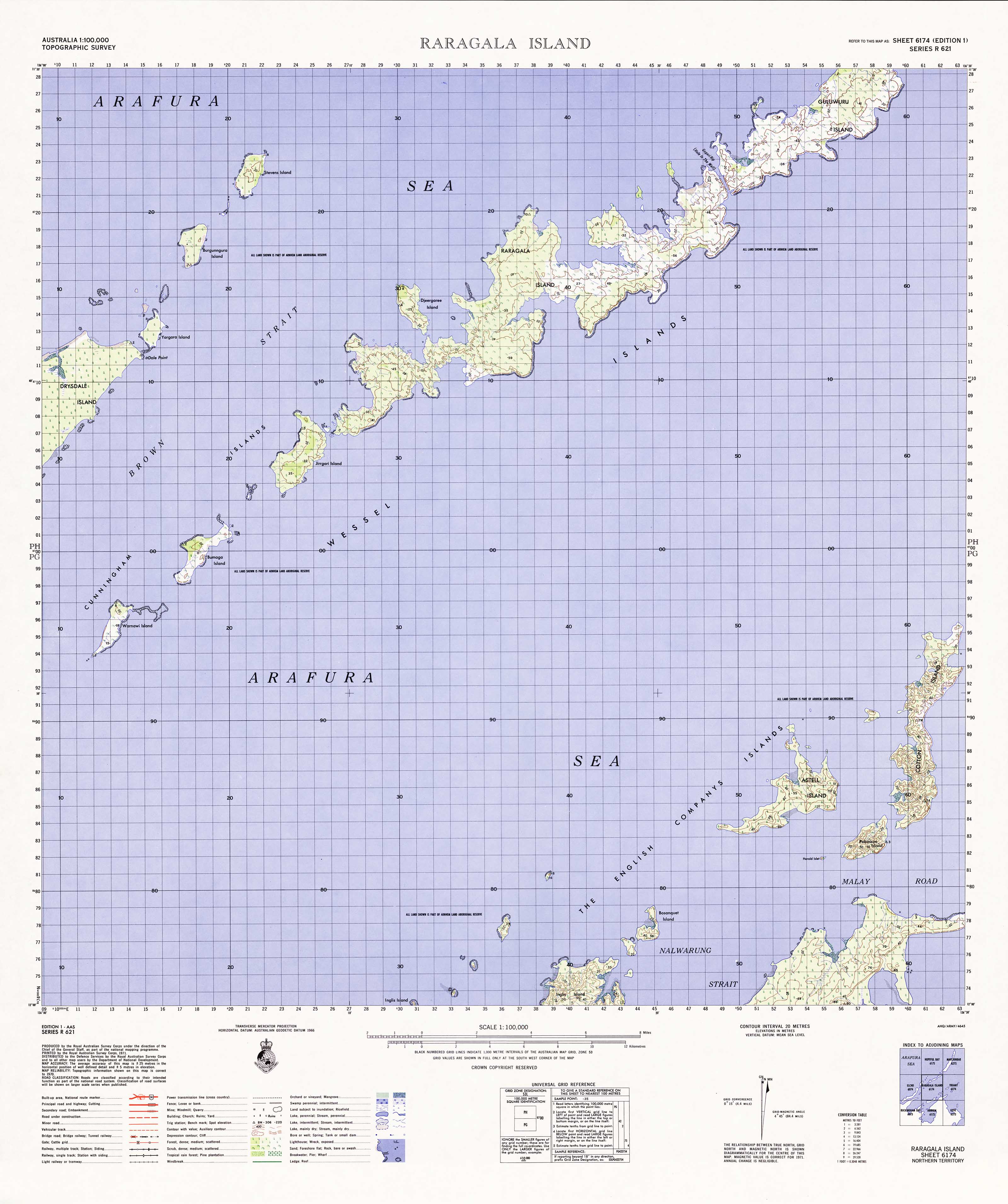 6174 Raragala Island 1:100,000 Scale Topographic Map - Hiking, Camping & Outdoor Adventure Navigation