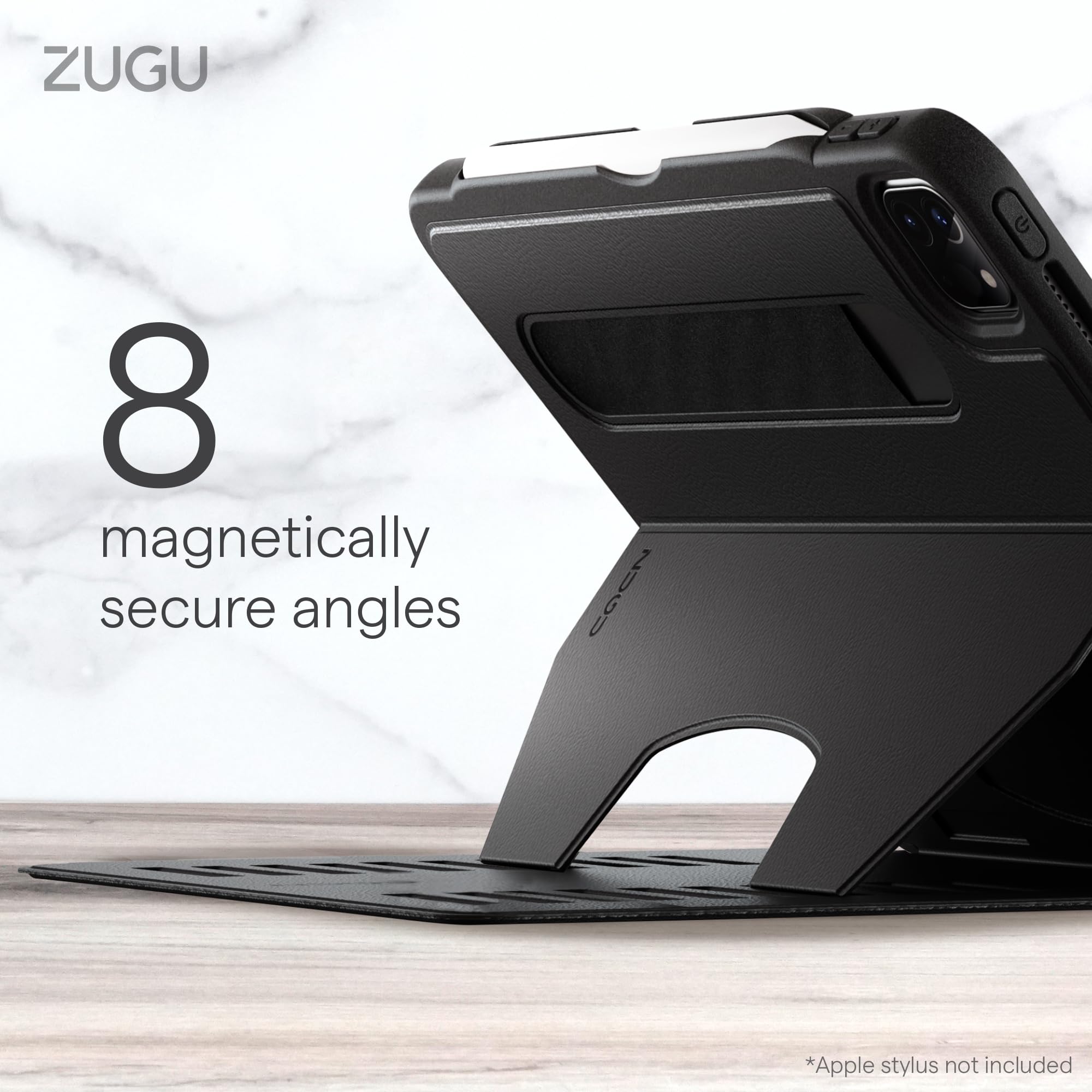 Zugu Case for iPad Pro 11 (M4) 2024 - Slim Protective Cover with Apple Pencil Holder, Auto Wake/Sleep, Multiple Viewing Angles | Perfect for Work, Travel & Home Use | iPad Pro 11 Inch Protective Case in Black