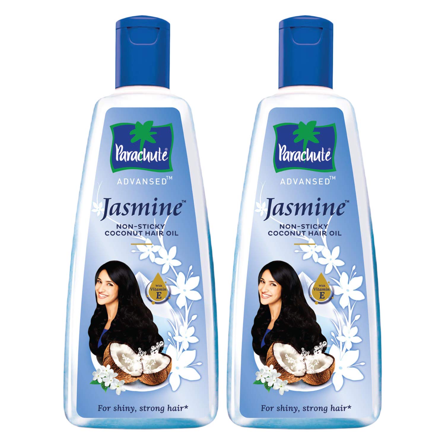 Parachute Advanced Jasmine & Coconut Hair Oil - Non Sticky, 500ml (Pack of 2) for Hair Growth, Moisturizing & Scalp Care | Perfect for Daily Hair Treatment & Styling