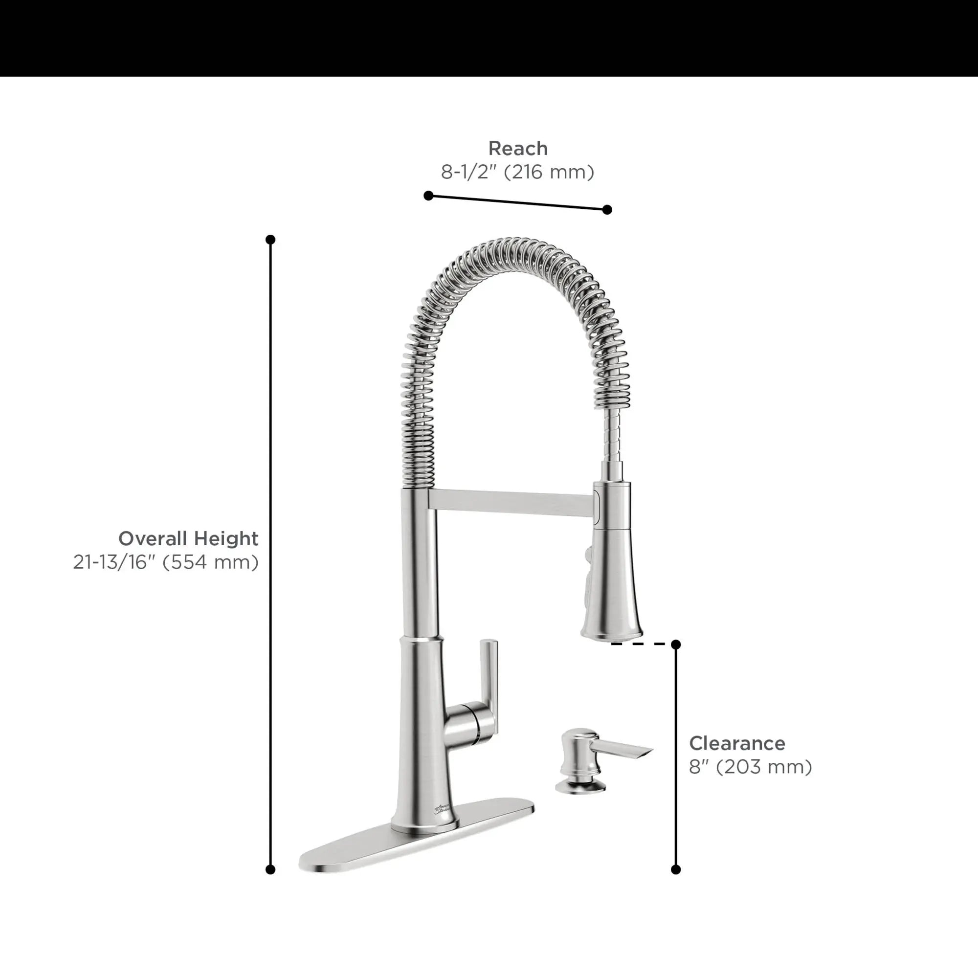 Gladden Semi Pro Dual Spray Kitchen Faucet with Deck Plate & Soap Dispenser - High Arc Pull Down Sprayer for Modern Kitchen Sink, Dishwashing & Food Prep
