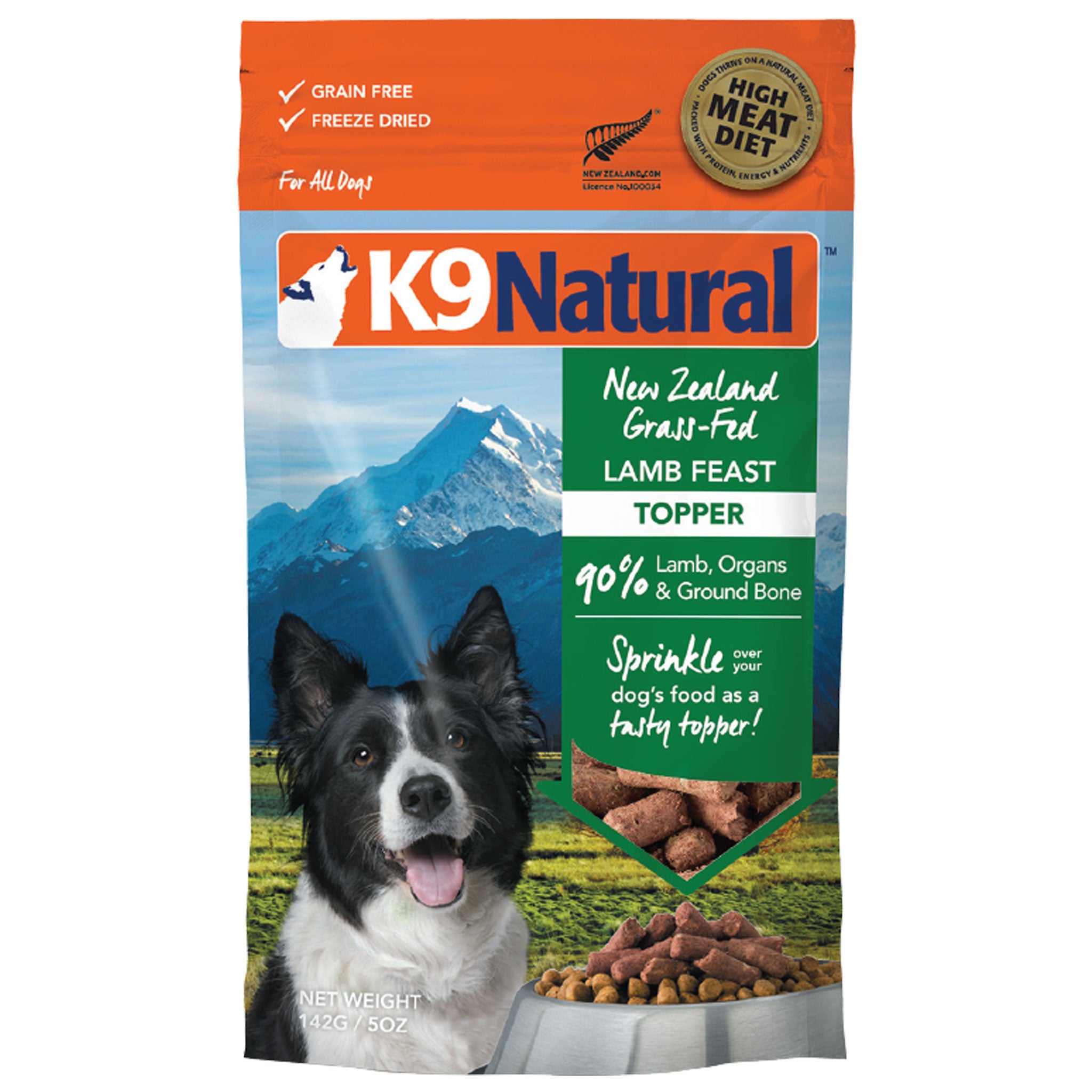 K9 Natural Freeze Dried Raw Lamb Dog Food Topper - Grain Free, High Protein Dog Food Supplement for Small & Large Breeds - Perfect for Picky Eaters & Meal Enhancer
