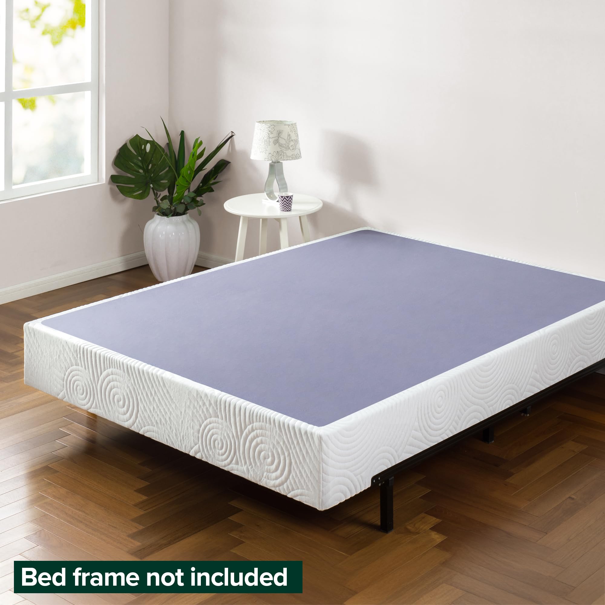 ZINUS 9 Inch Metal Box Spring with Wood Slats - Full Size Mattress Foundation, Sturdy Steel Structure & Easy Assembly for Bedroom, Guest Room, or Dorm