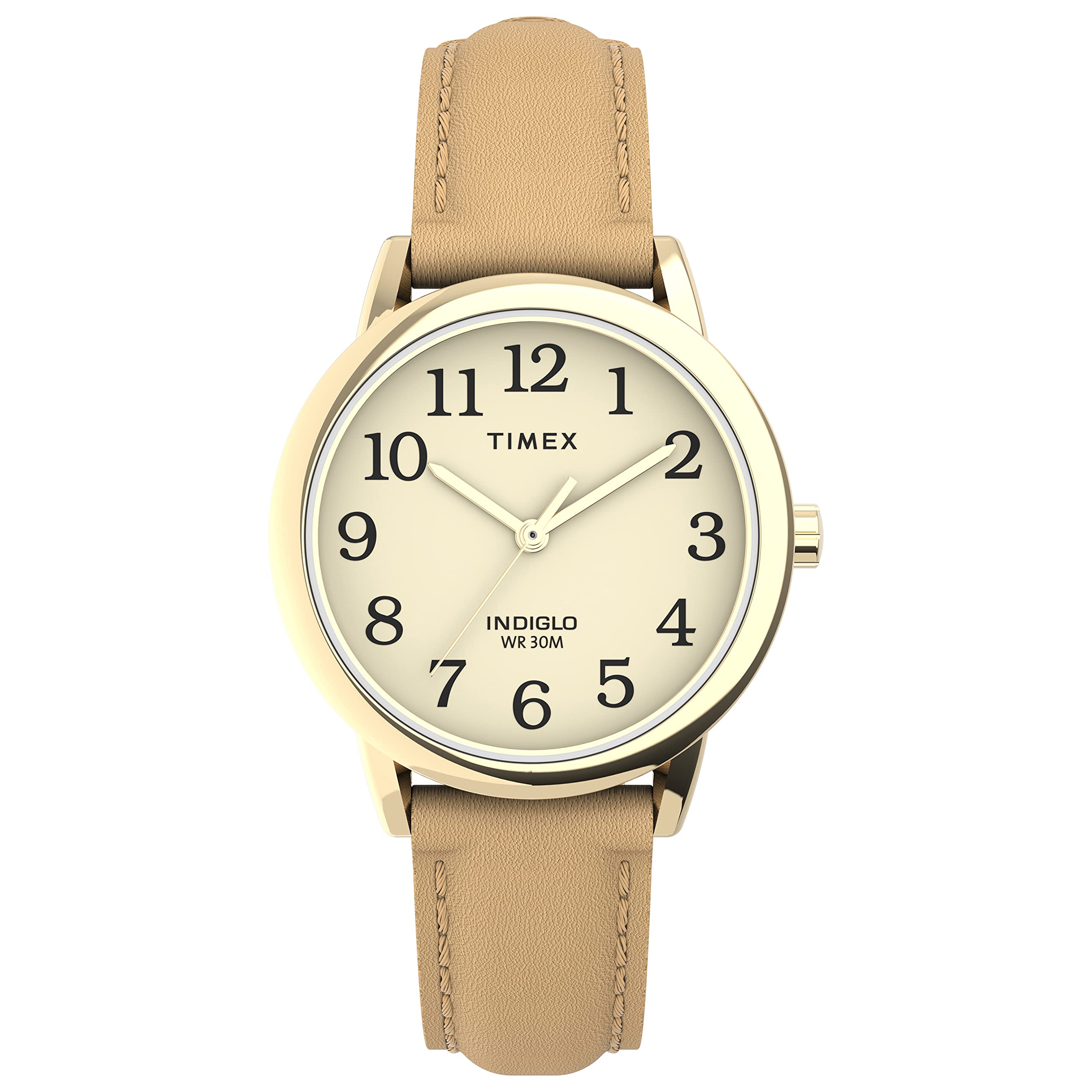 Timex Women's Easy Reader Watch - Classic Analog Leather Strap Wristwatch with Indiglo Light-Up Dial | Perfect for Work, Casual Wear & Everyday Use