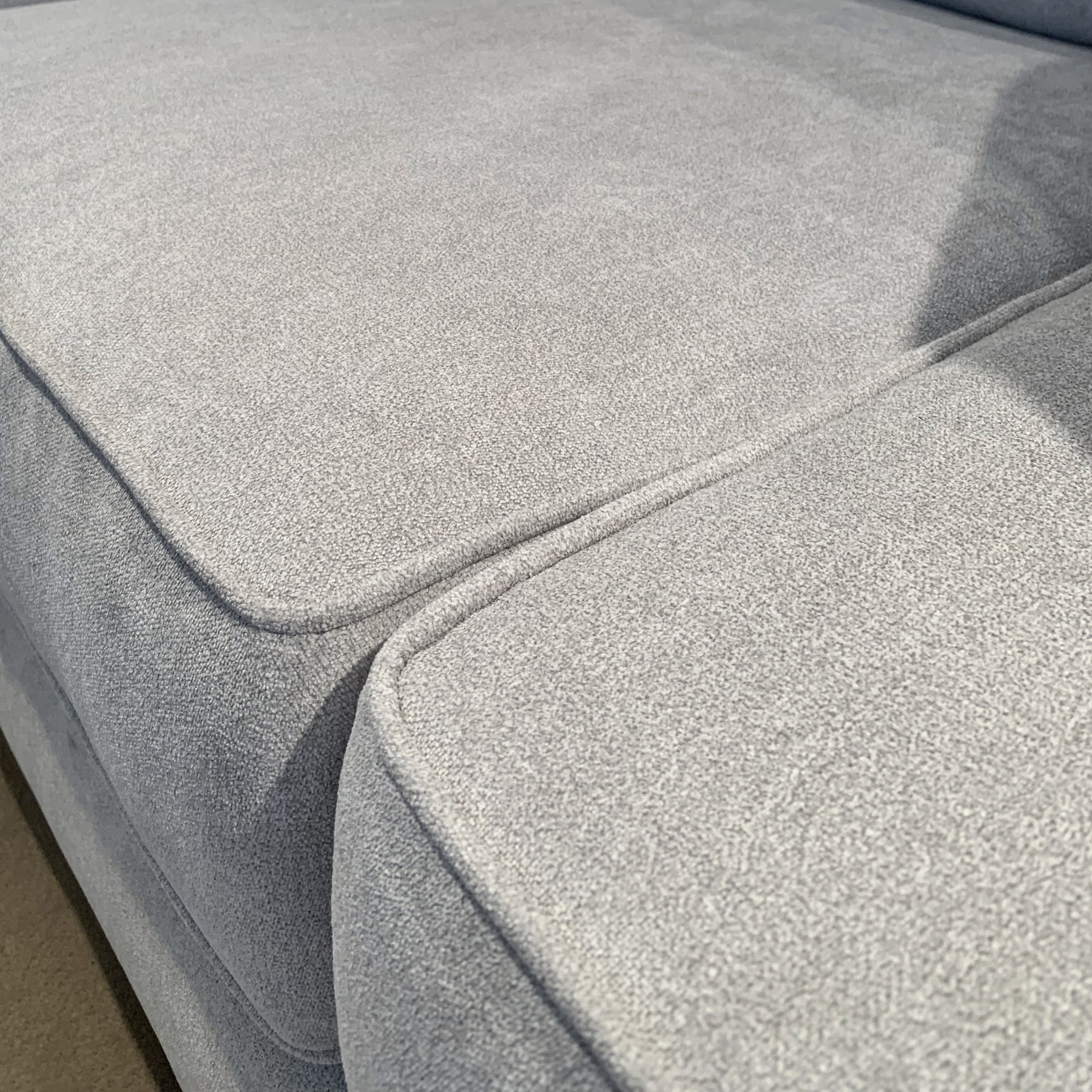 Camero Fabric Pillowback Loveseat in Silver - Modern Two-Seater Sofa for Living Room, Lounge & Small Spaces